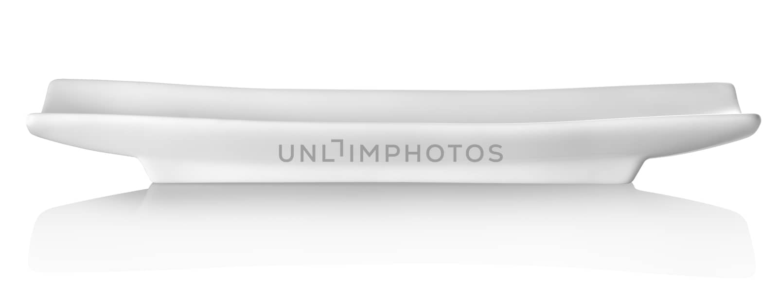 White rectangular plate isolated on a white background