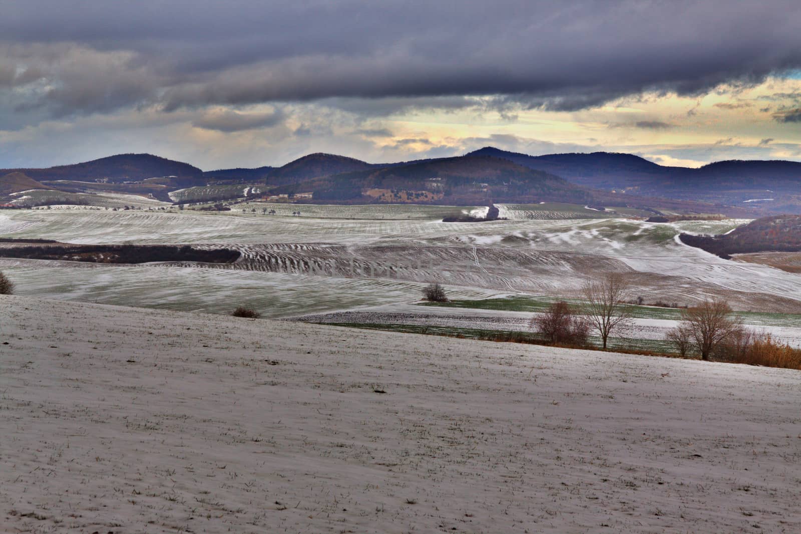 Czech Middle Mountains near Louny town