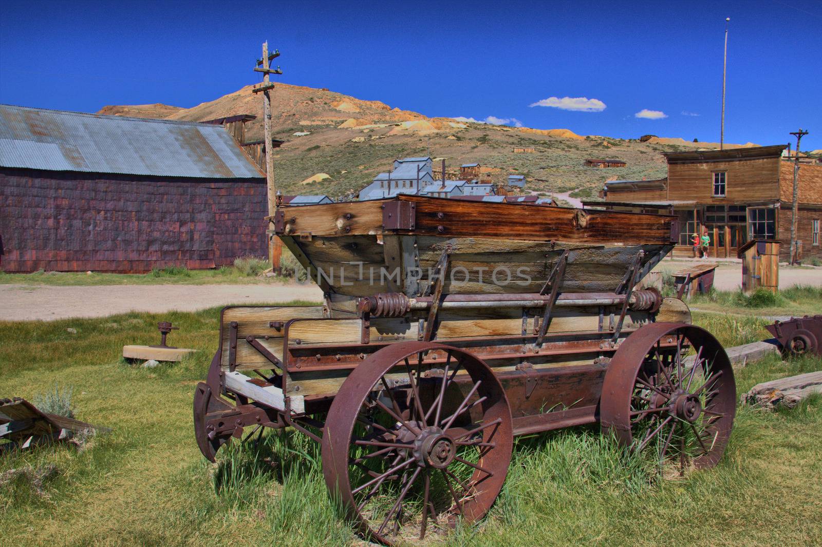 Old Prospectors village with old wagon