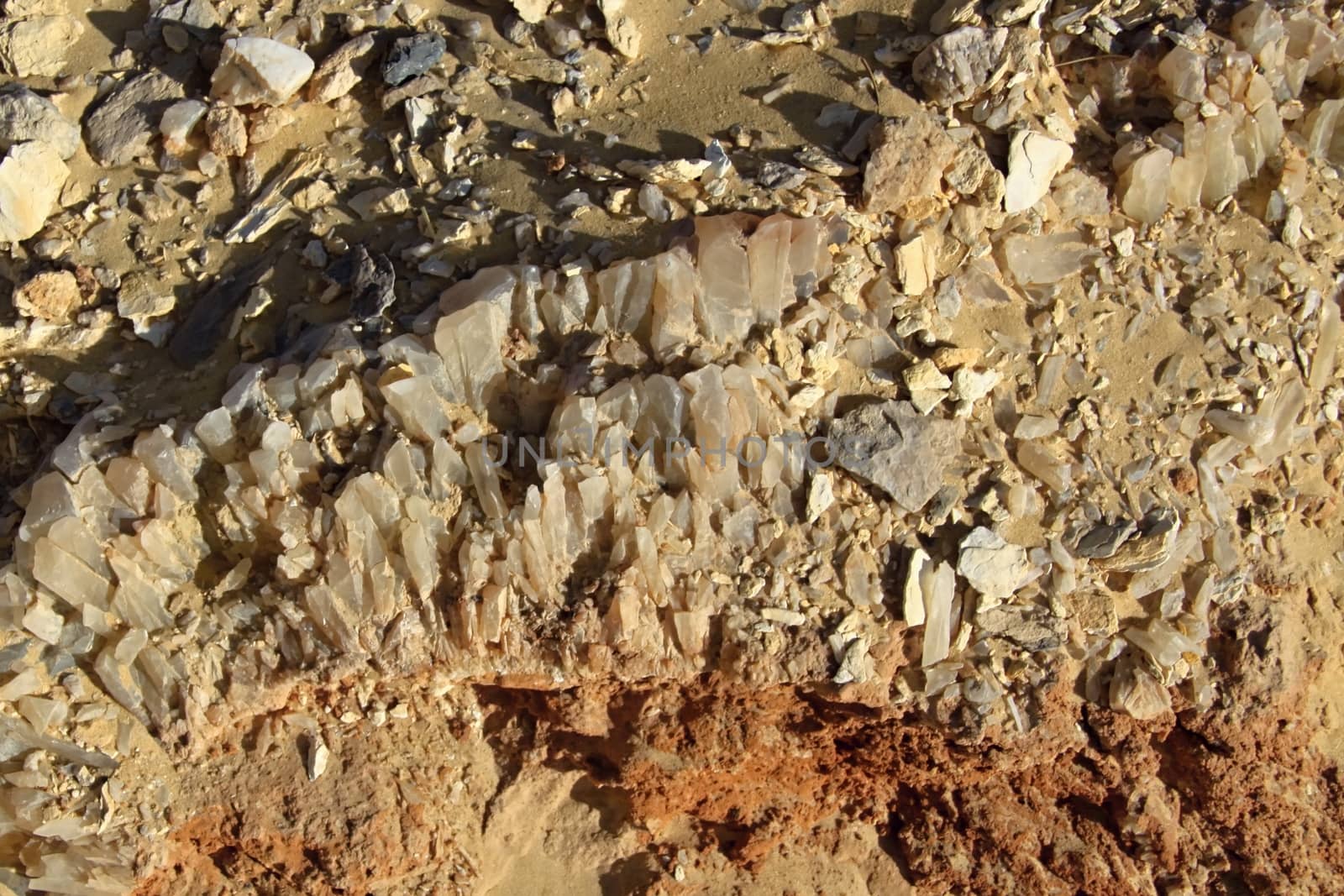 Detail of crystal in the ground,Crystal mountain,Egypt
