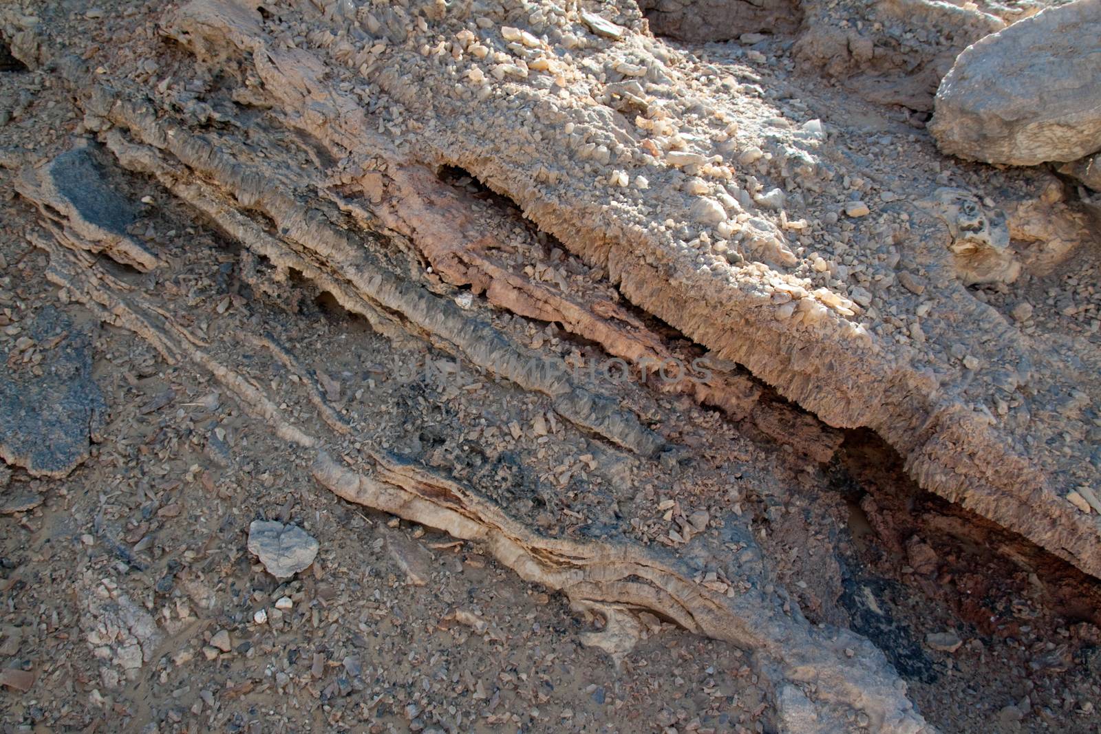 Detail of crystal vein in the sand,Crystal mountain,Egypt