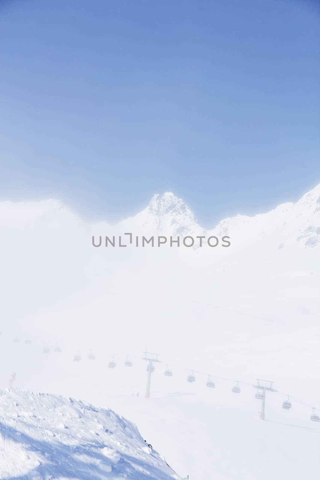 Ski lift in mountains by destillat