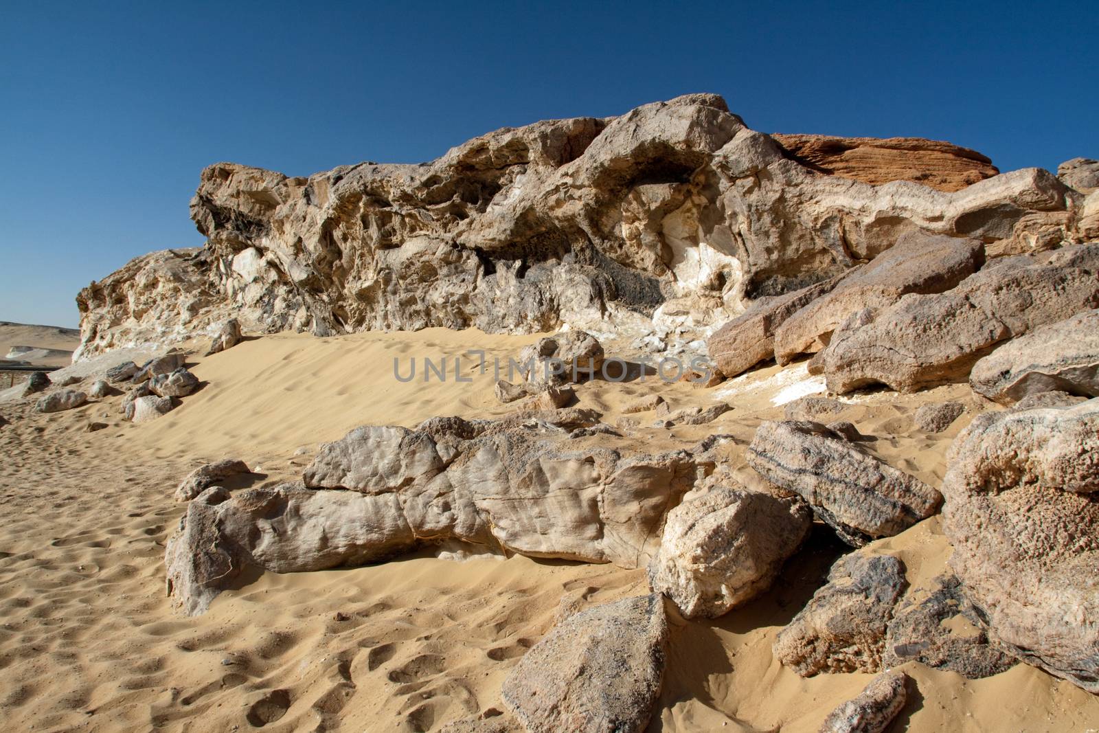 Crystal mountain, the crystal hills near Farafra oasis ,Egypt
