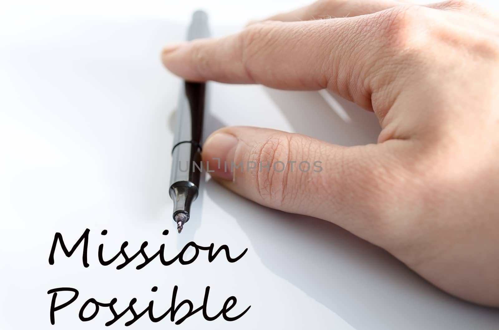 Mission possible text concept isolated over white background