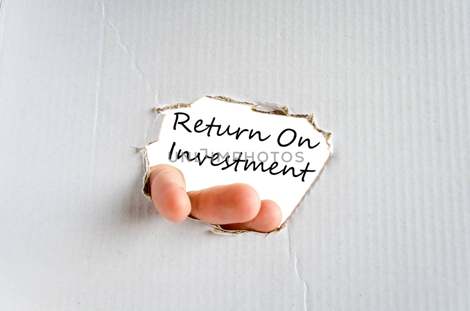 Return on investment text concept isolated over white background