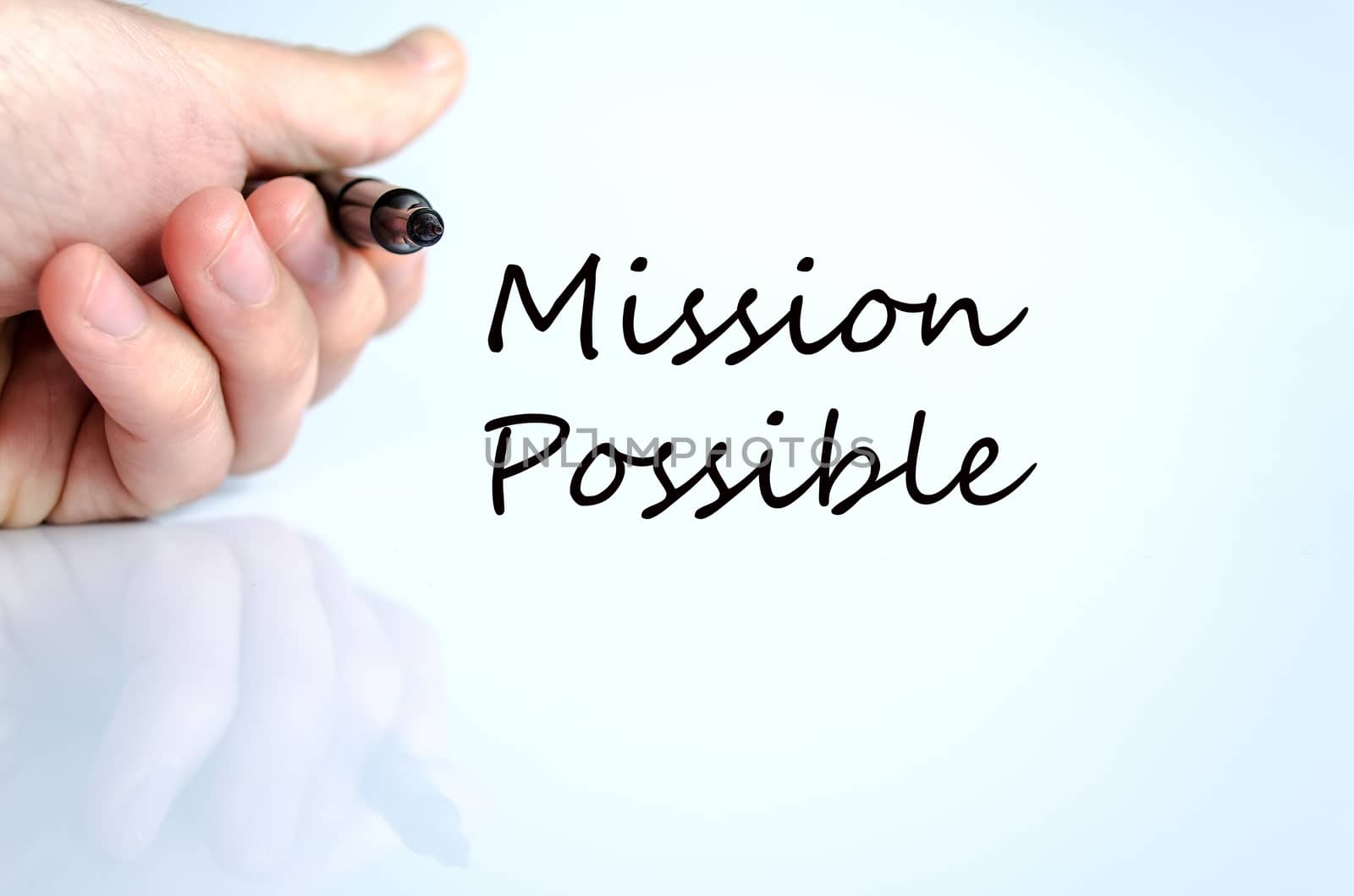 Mission possible text concept isolated over white background