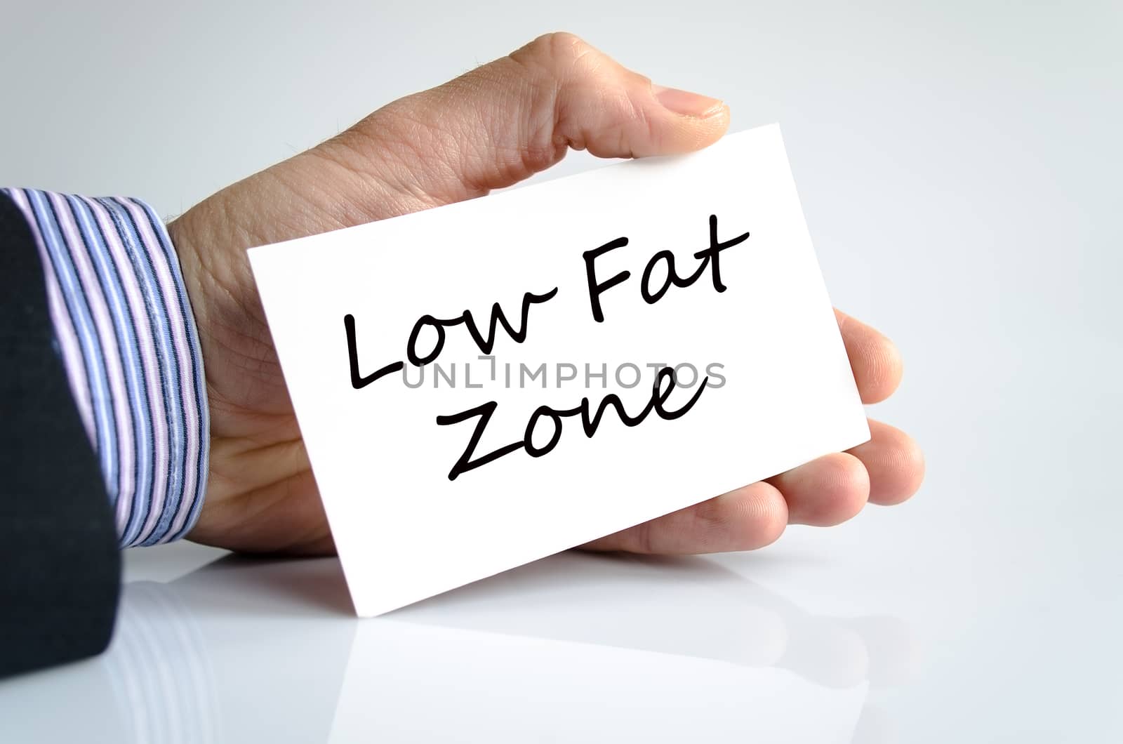 Low fat zone text concept isolated over white background