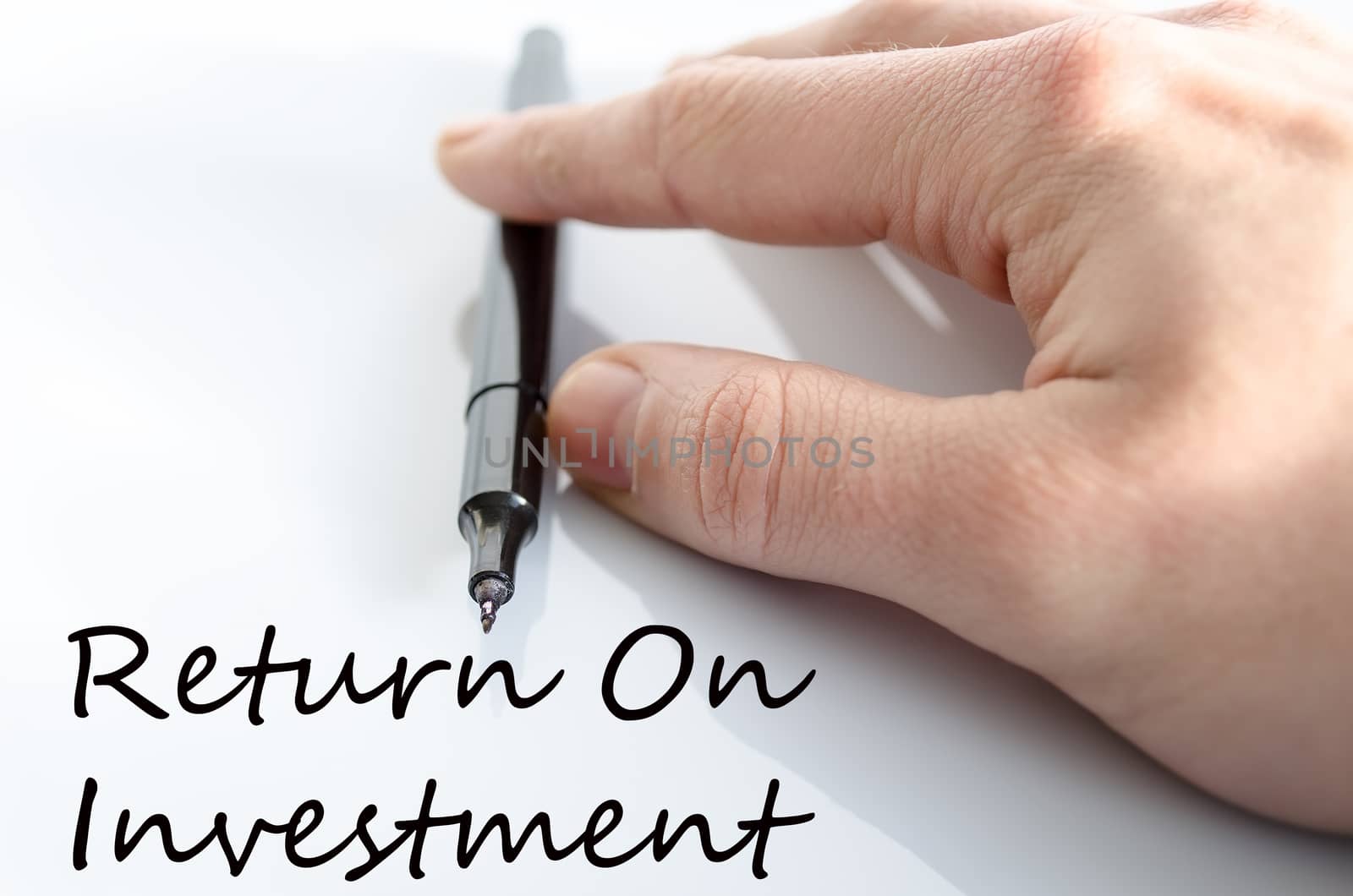 Return on investment text concept isolated over white background