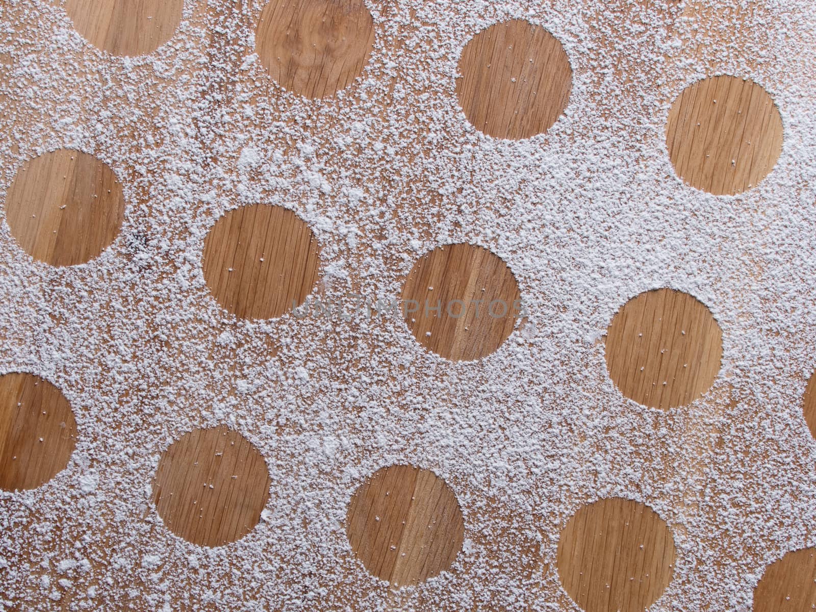 close up of rustic baking board