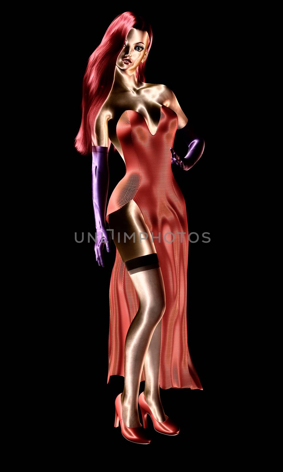 Digital 3D Illustration of a glamorous Female by 3quarks