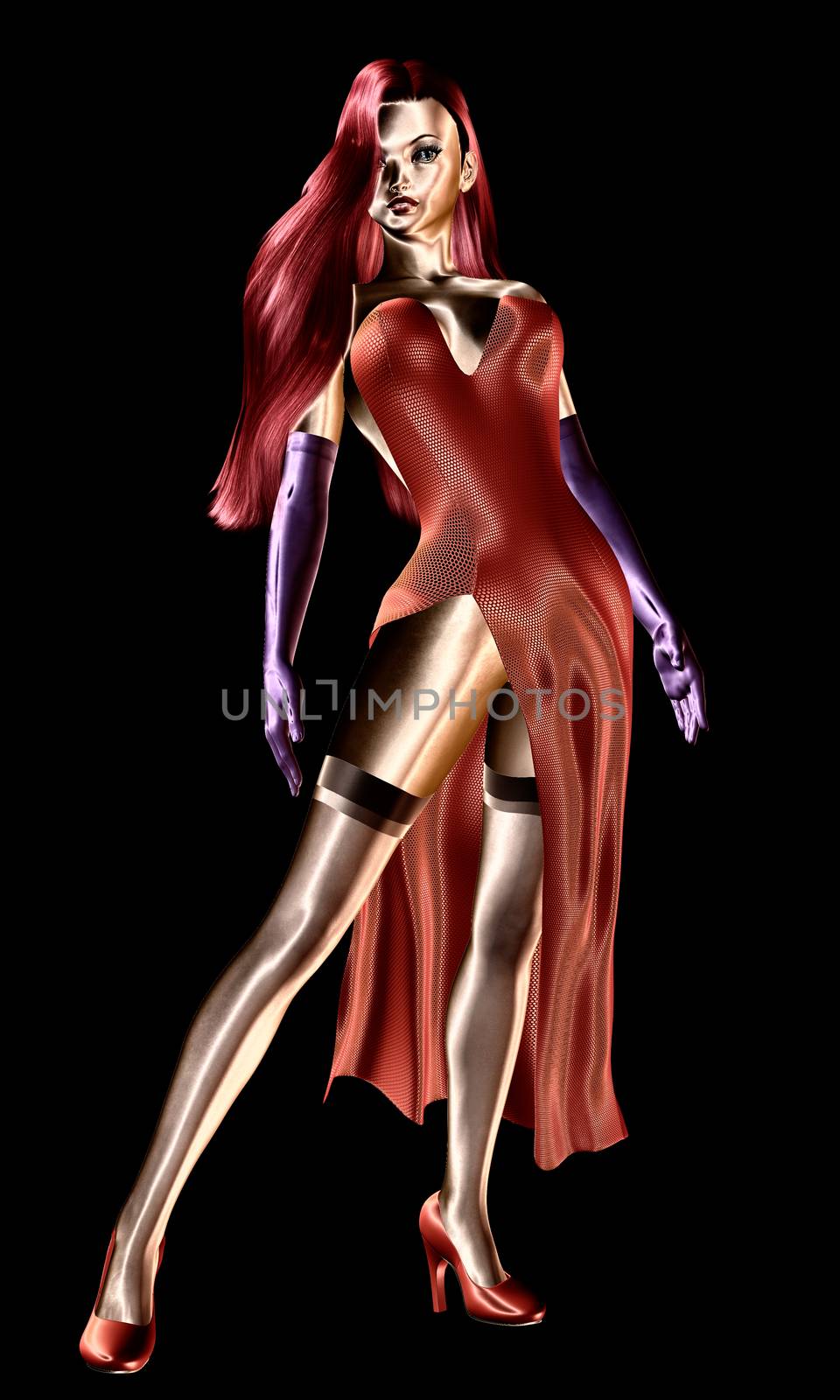 Digital 3D Illustration of a glamorous Female by 3quarks