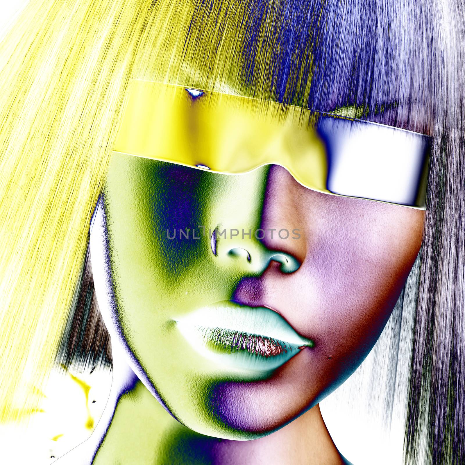 Digital female Face by 3quarks