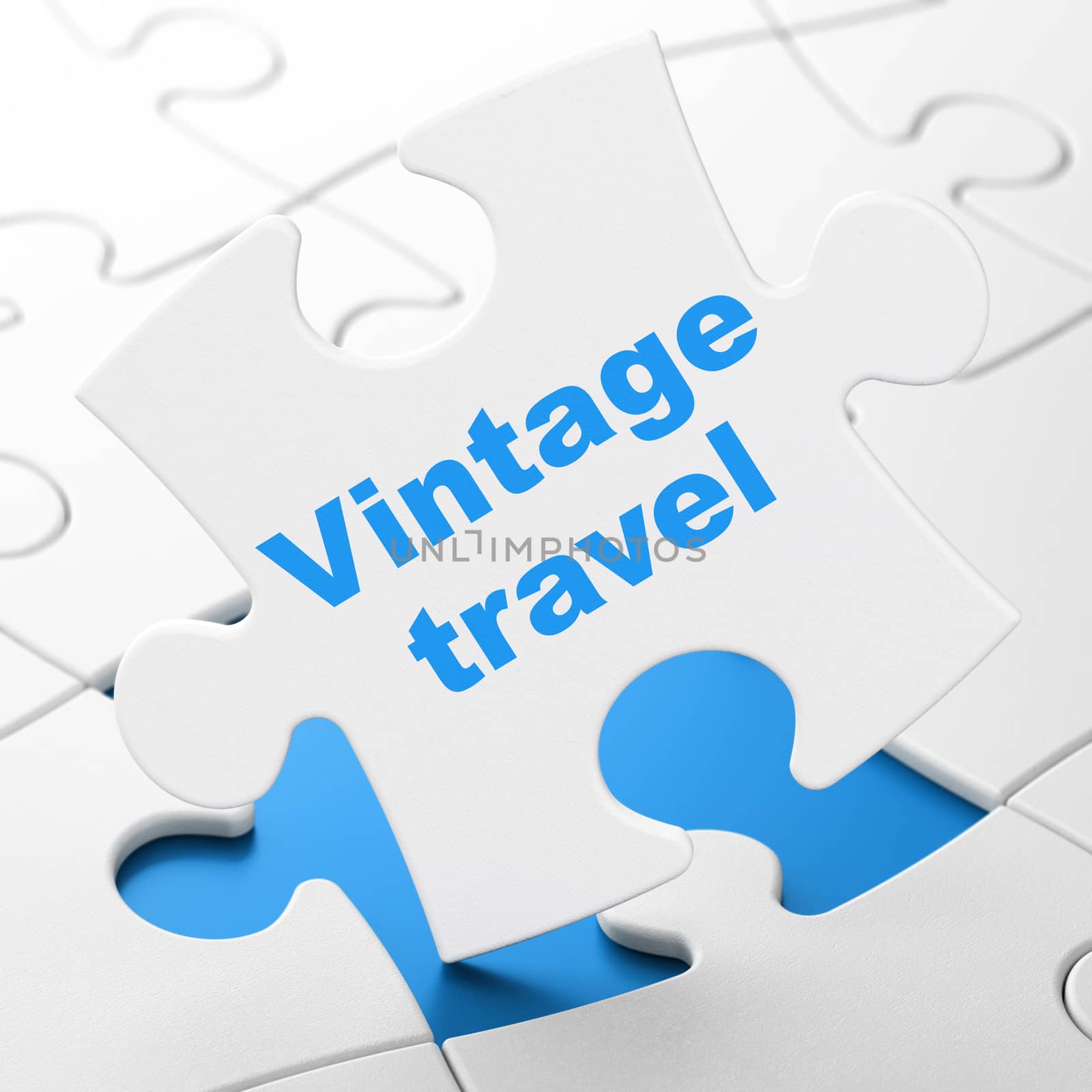 Travel concept: Vintage Travel on puzzle background by maxkabakov