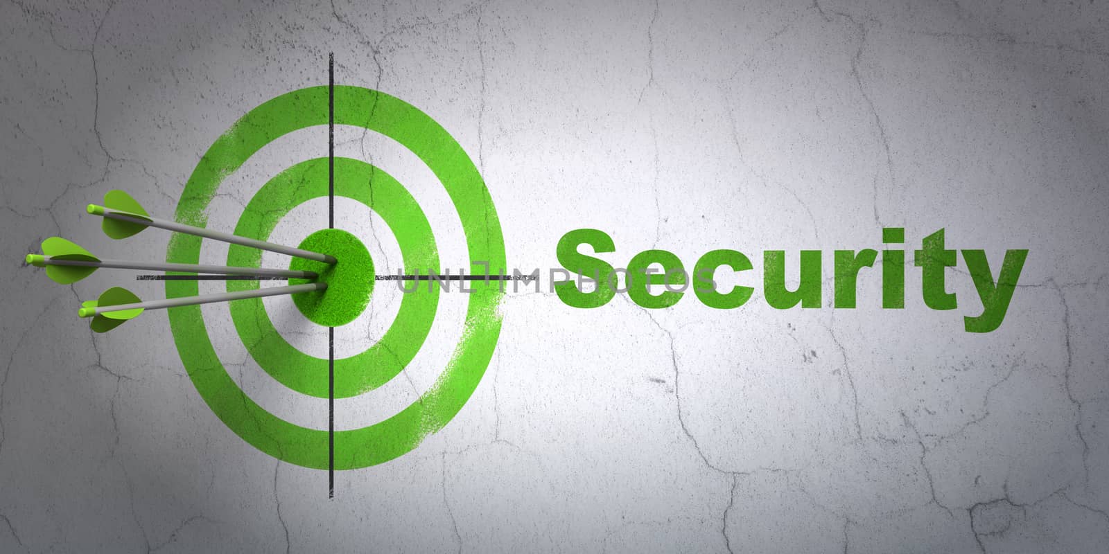 Security concept: target and Security on wall background by maxkabakov
