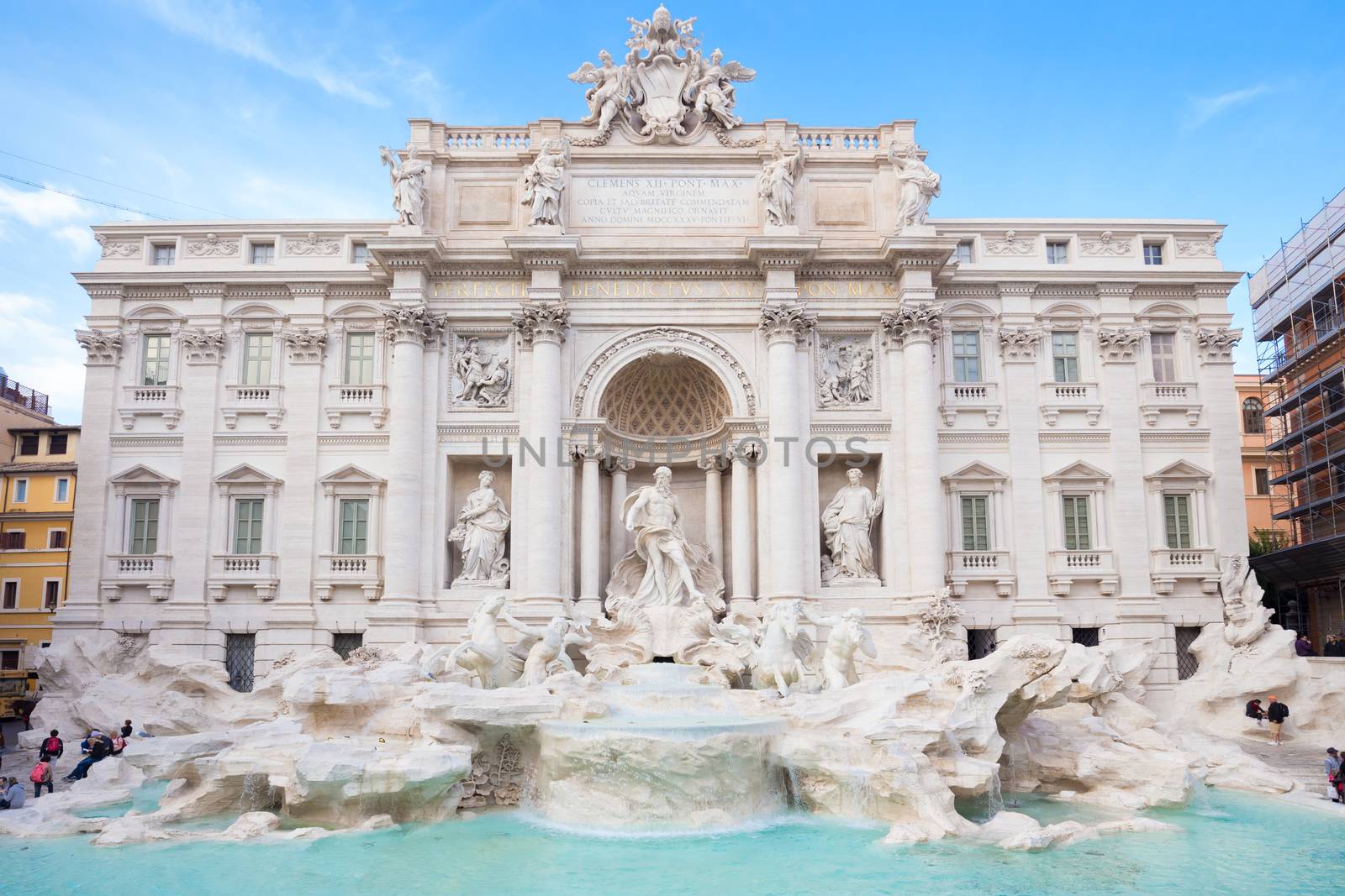 Trevi Fountain, largest Baroque fountain in the city and one of the most famous fountains in the world located in Rome, Italy.