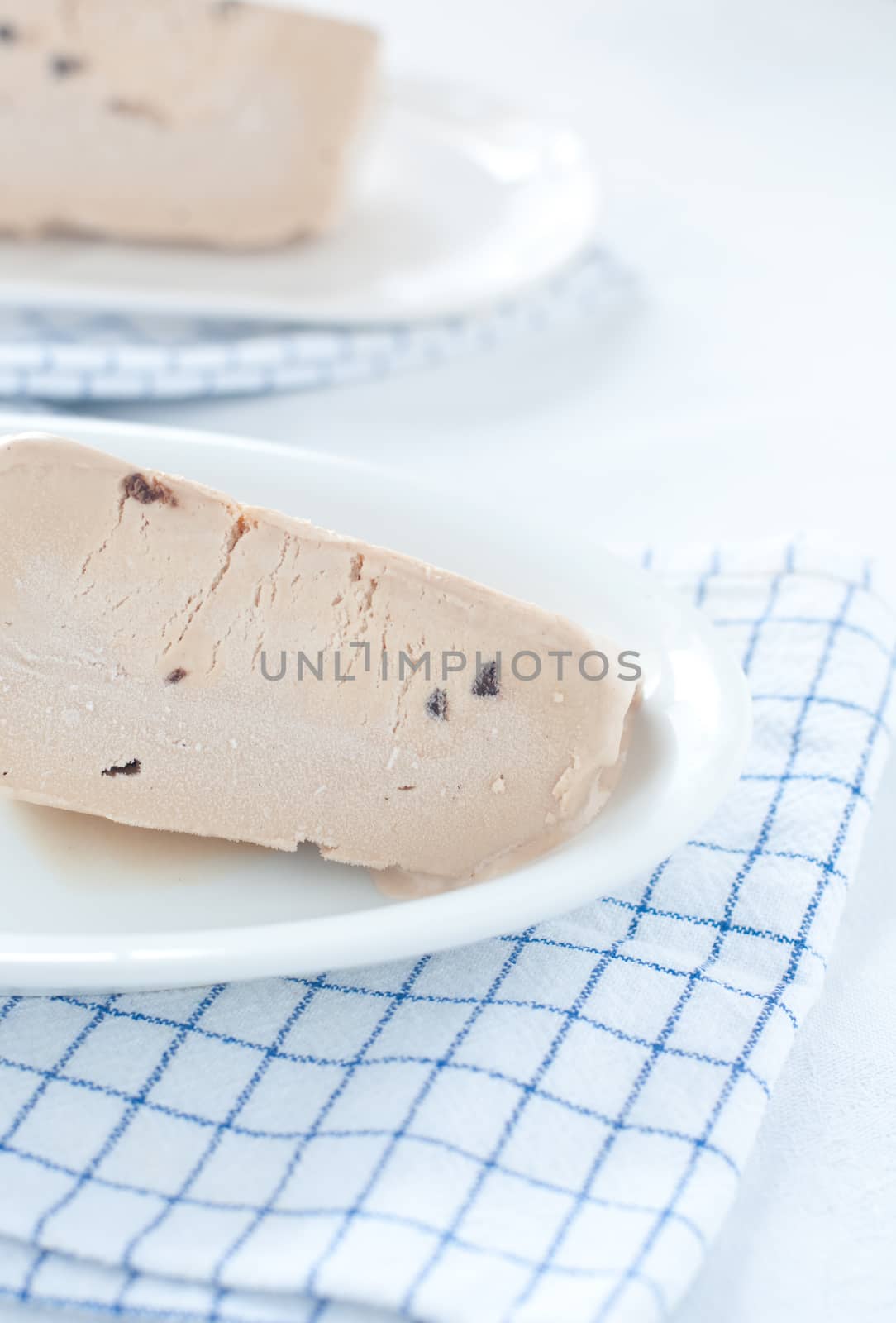 Hazelnut ice cream typical of Calabria called truffle, italy