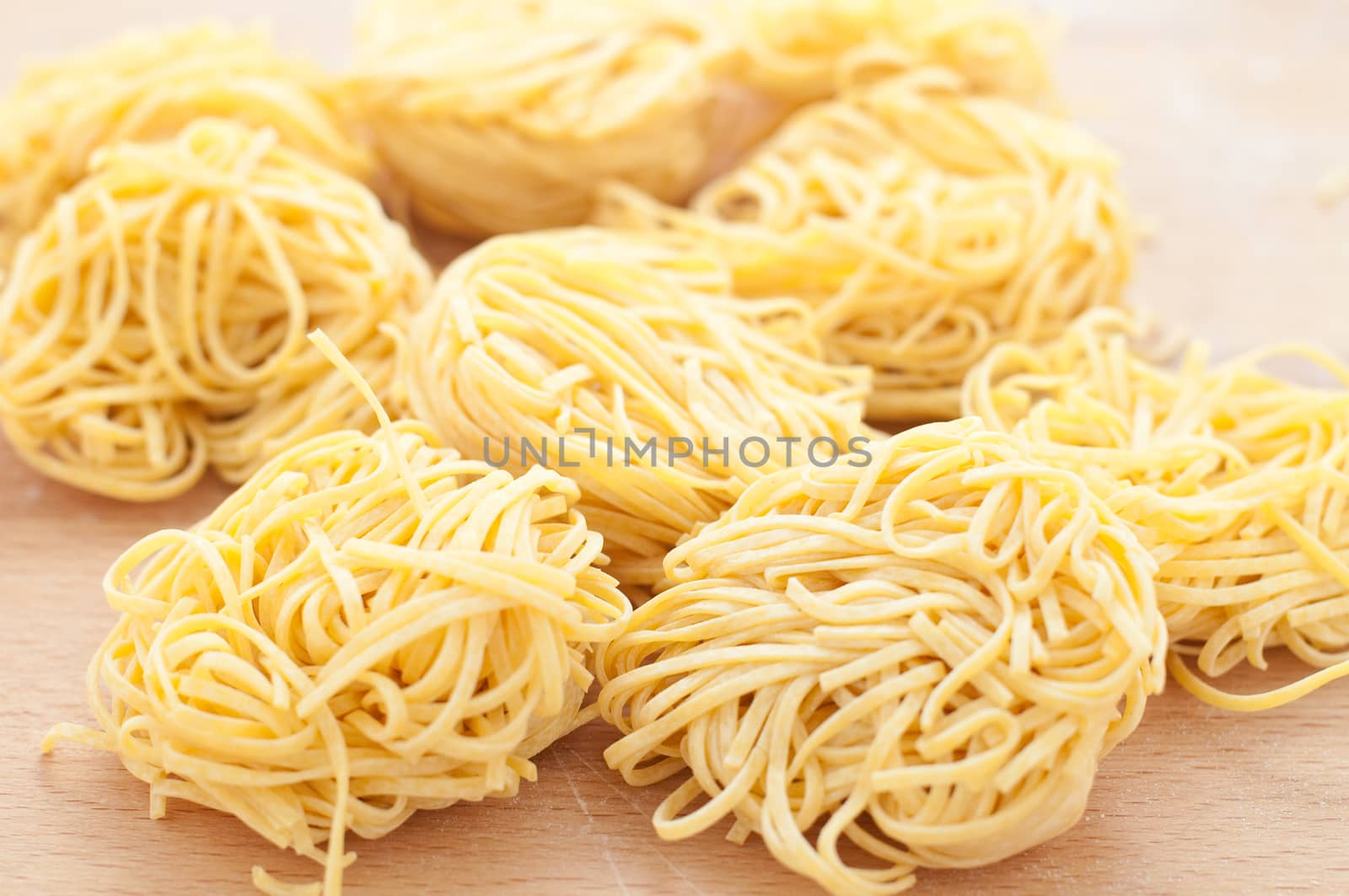 Pasta typical of Piedmont called tajarin, italy
