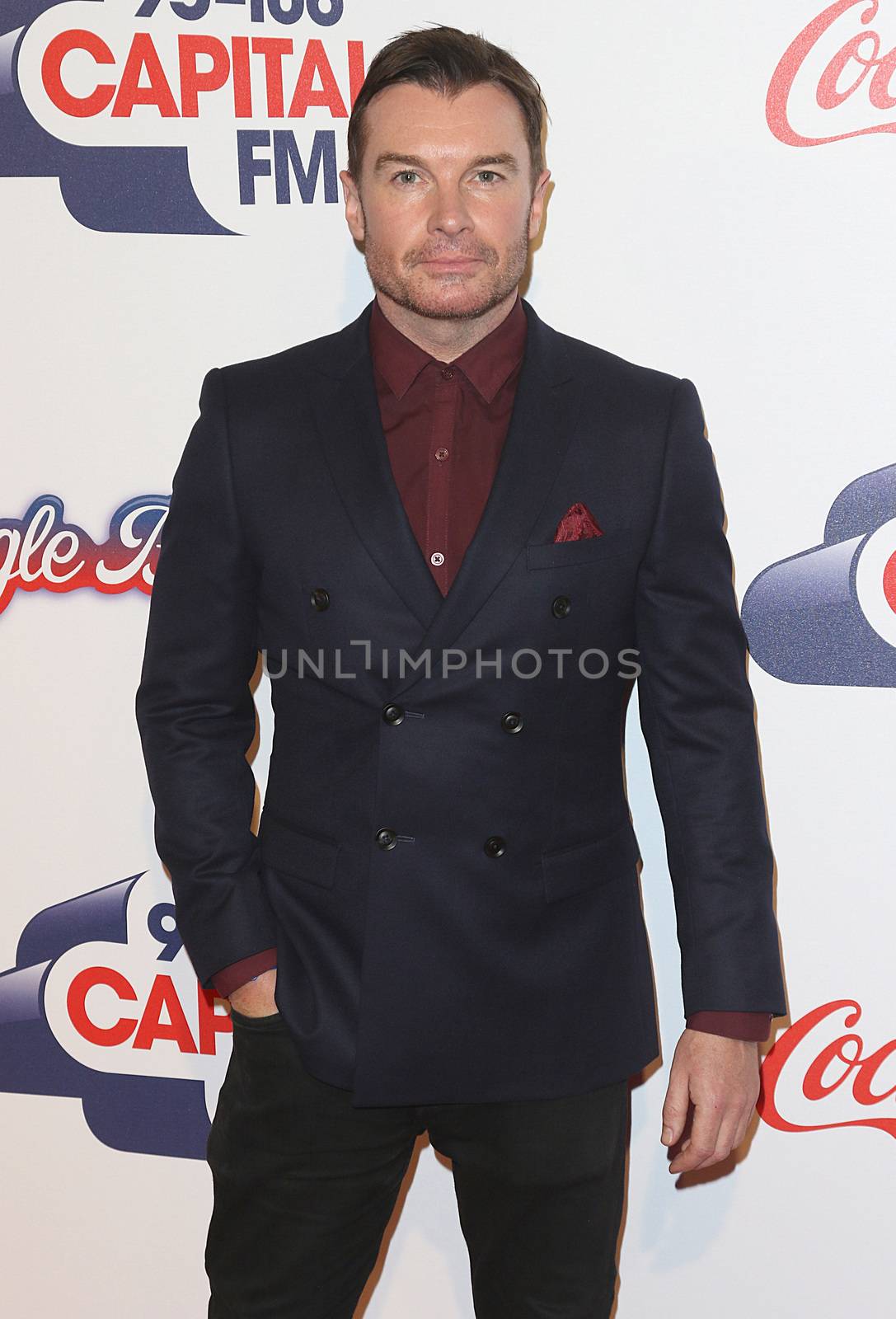UNITED KINGDOM, London: Greg Burns attends the Capital FM Jingle Bell Ball at 02 Arena in London on December 6, 2015. 