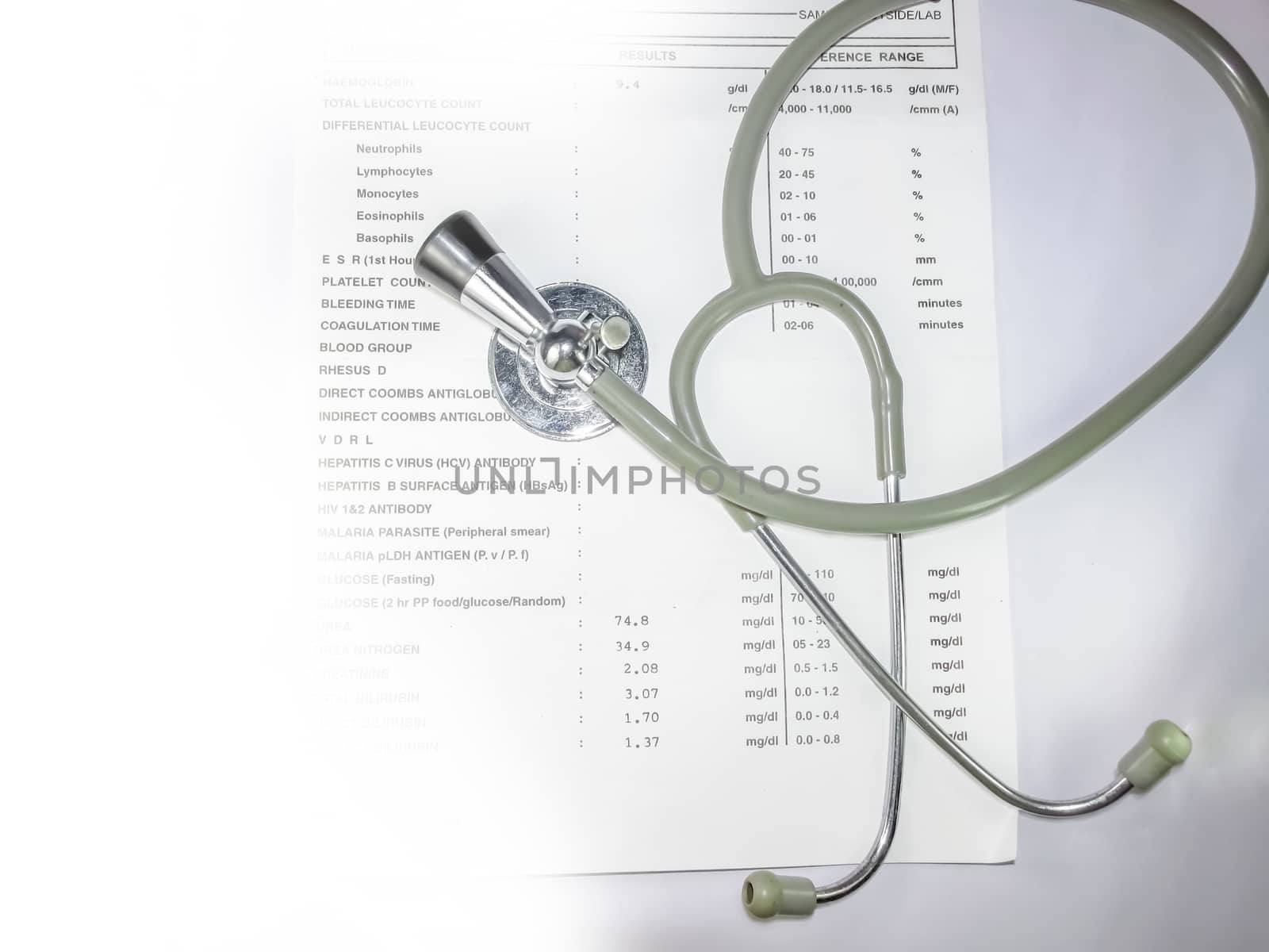 Stethoscope on Medical report. by drpgayen