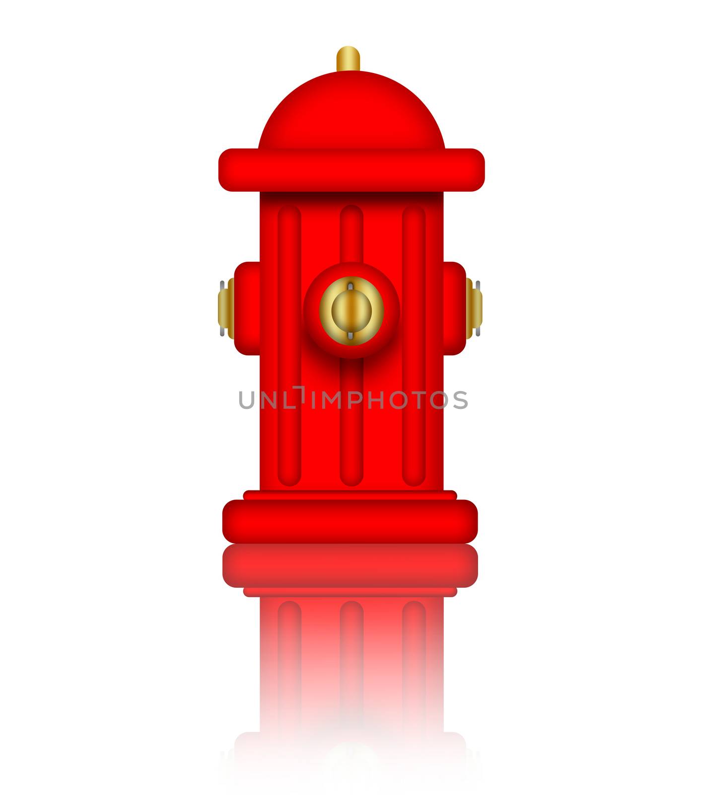 Fire Hydrant illustration over a white background.