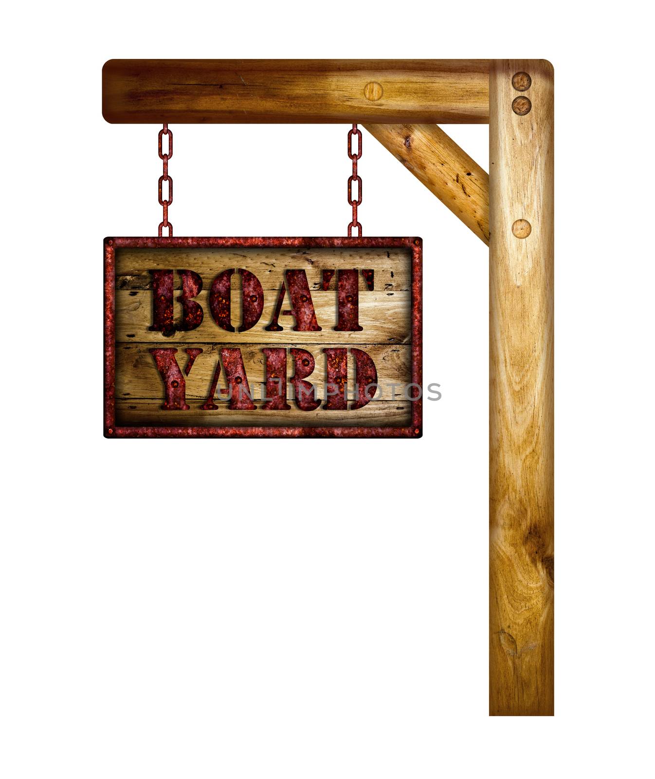 Wooden boat yard sign. by Bluefern