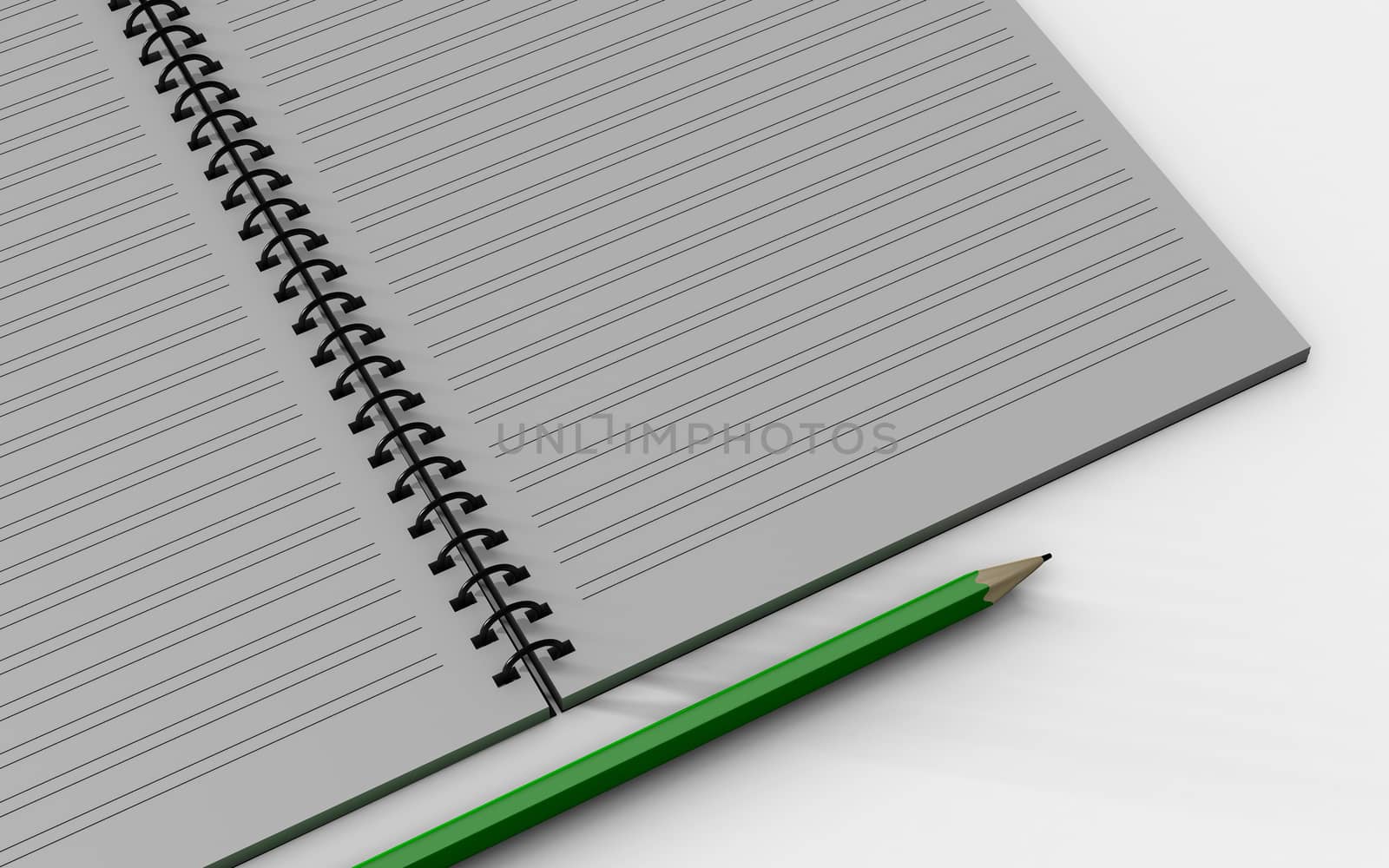 Blank note paper with pen. isolated on white. by teerawit