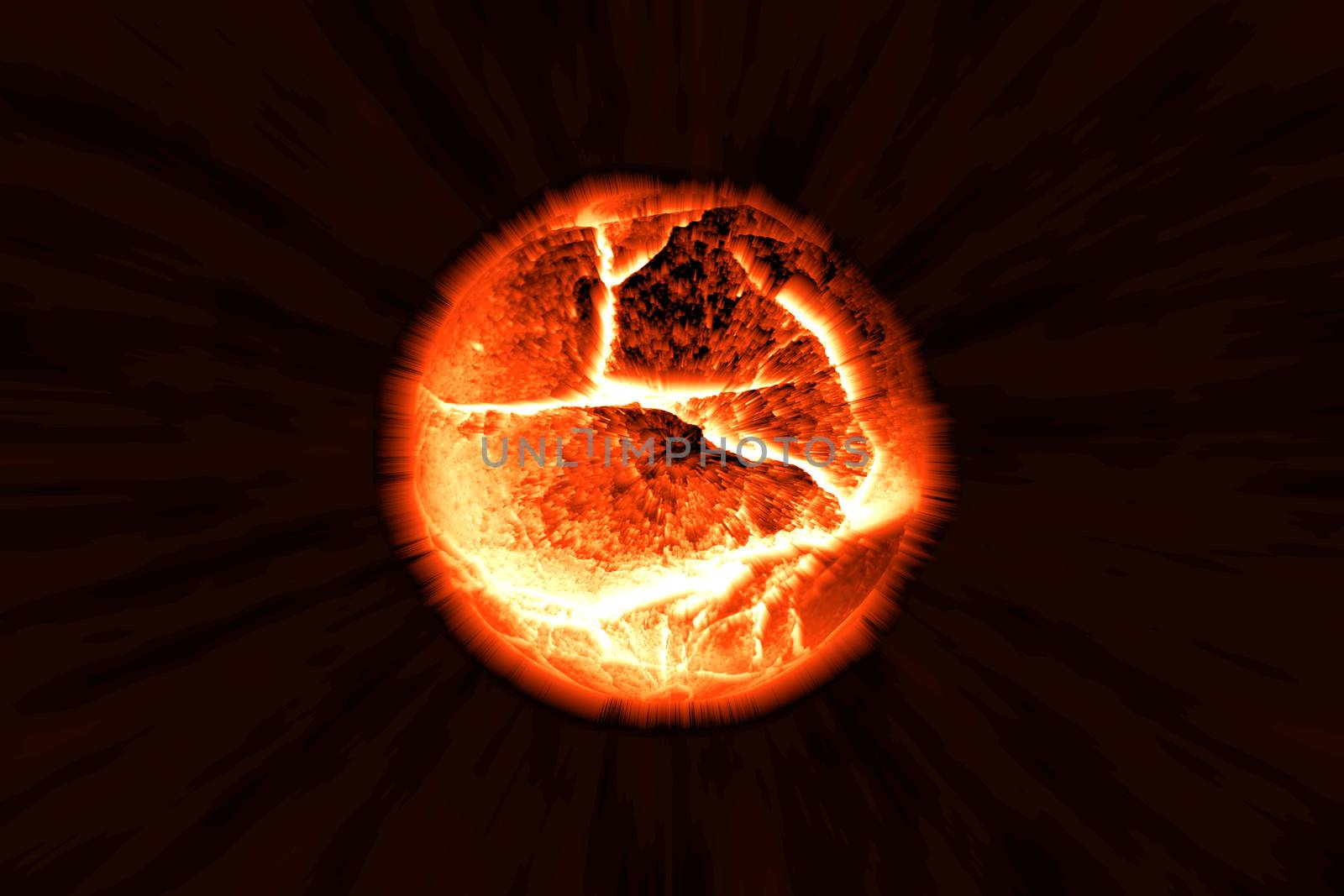 Illustration of a alien sun.