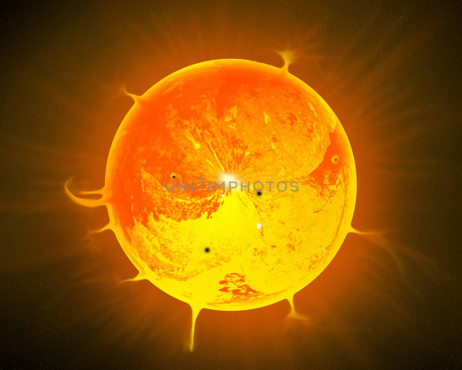 Illustration of a alien sun.
