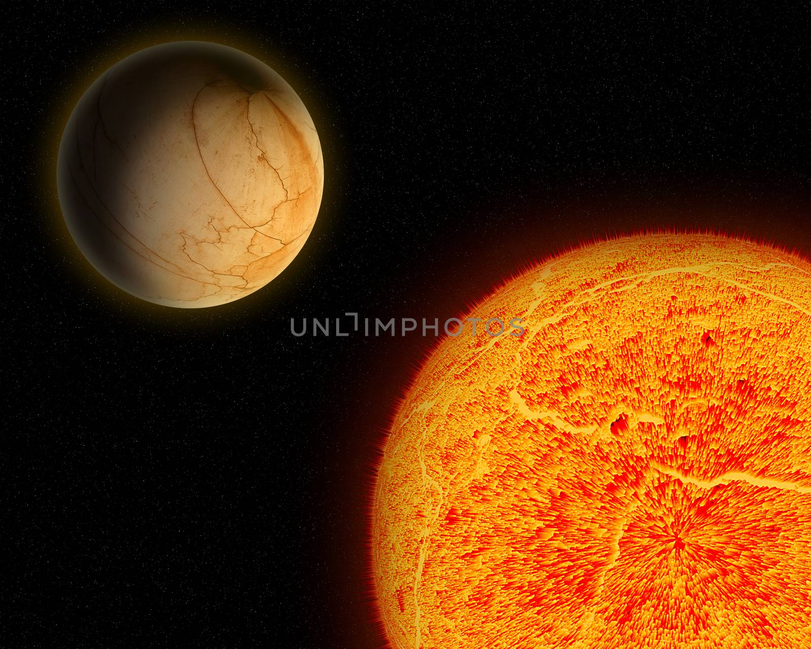 Illustration of a alien planets.