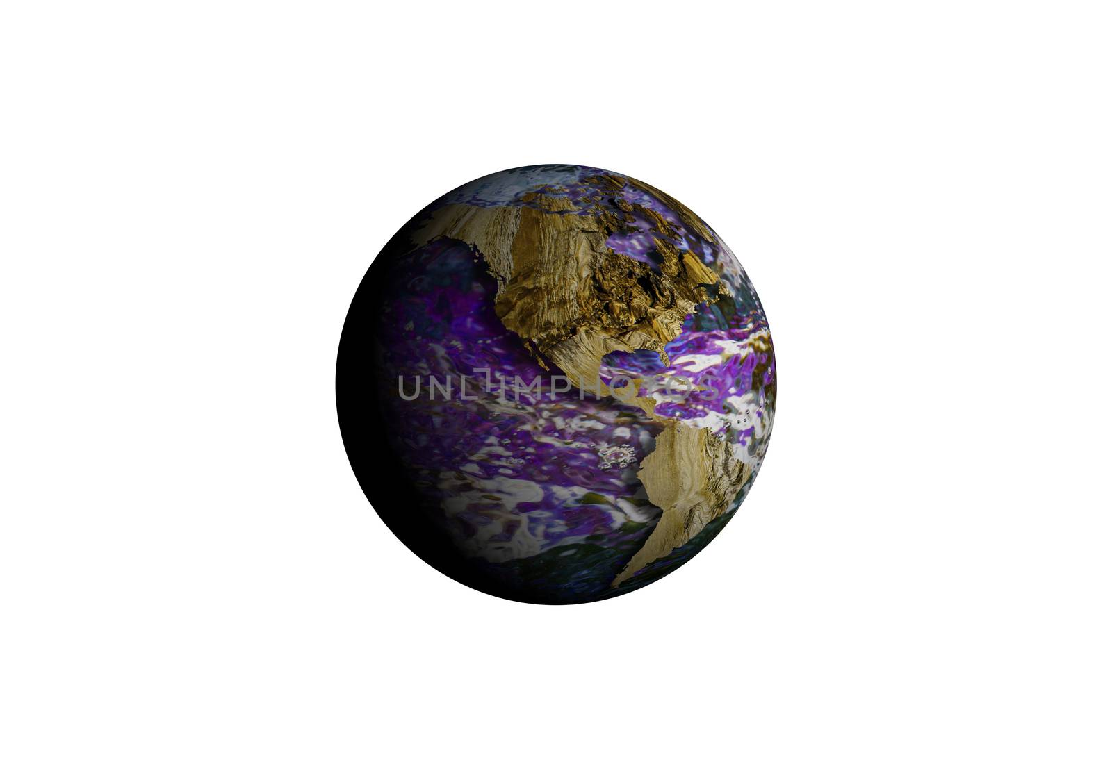 Illustration of a alien planet isolated on a white background.