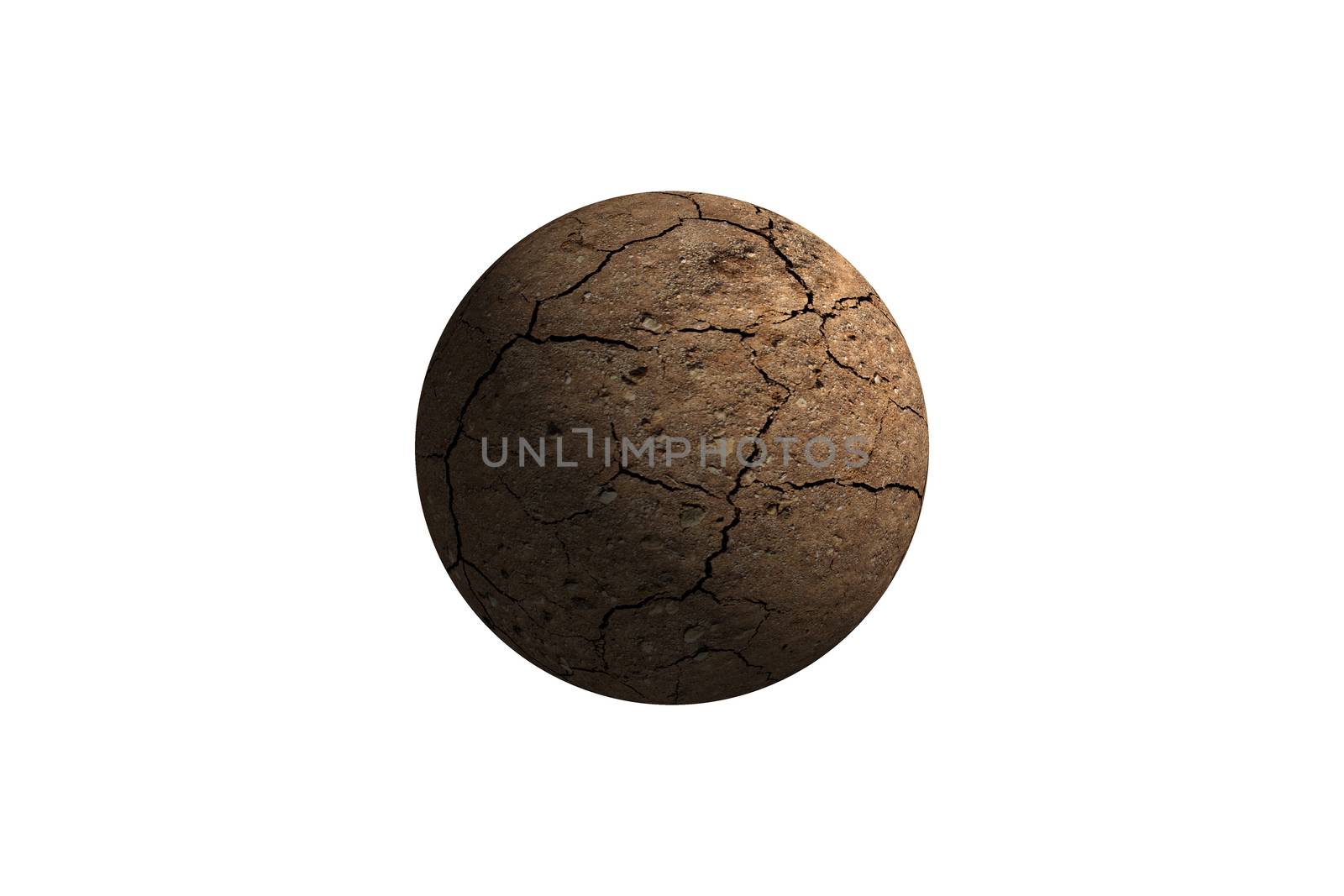 Illustration of a alien planet isolated on a white background.