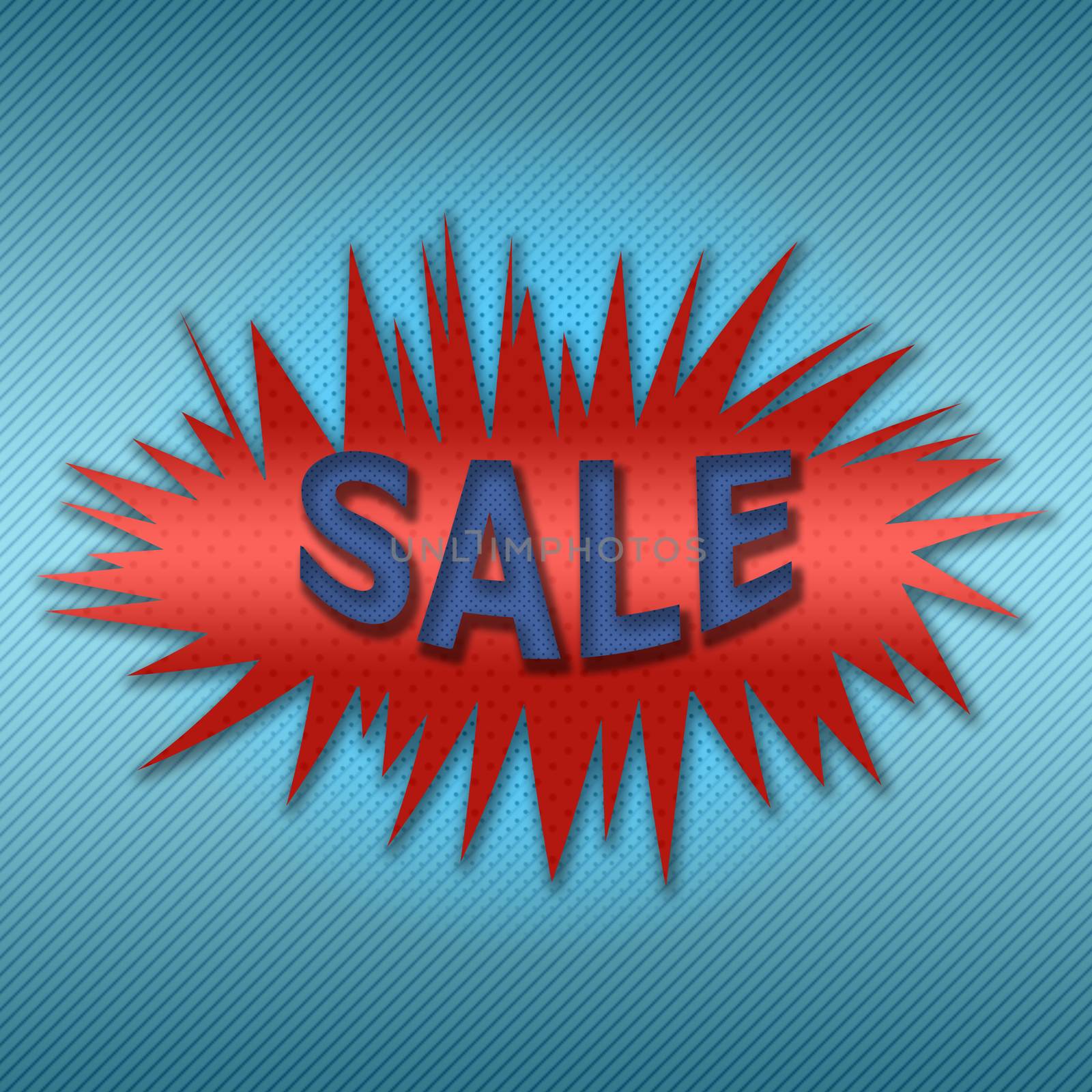 Cartoon style sale illustration.