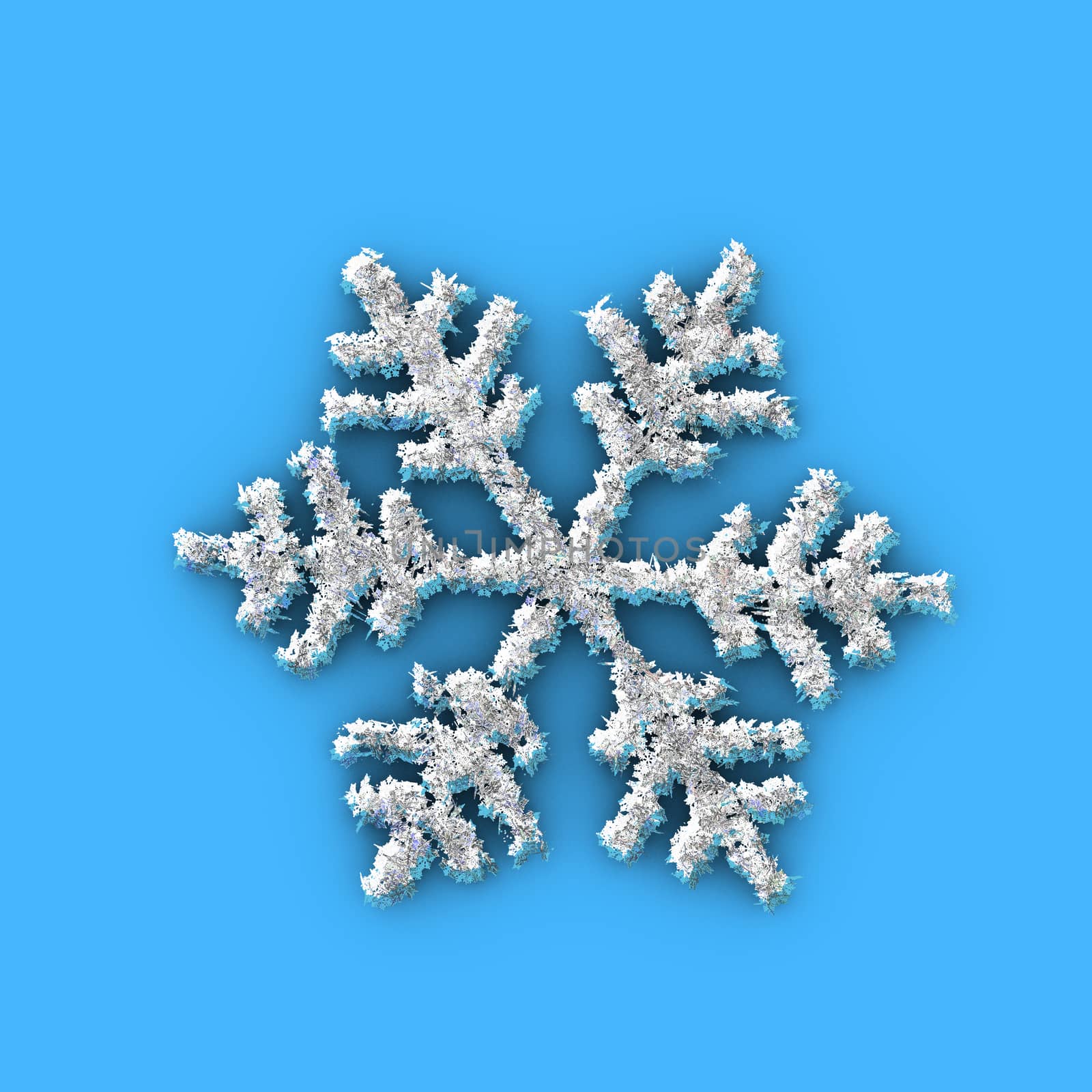 One snowflake made with several small snowflakes