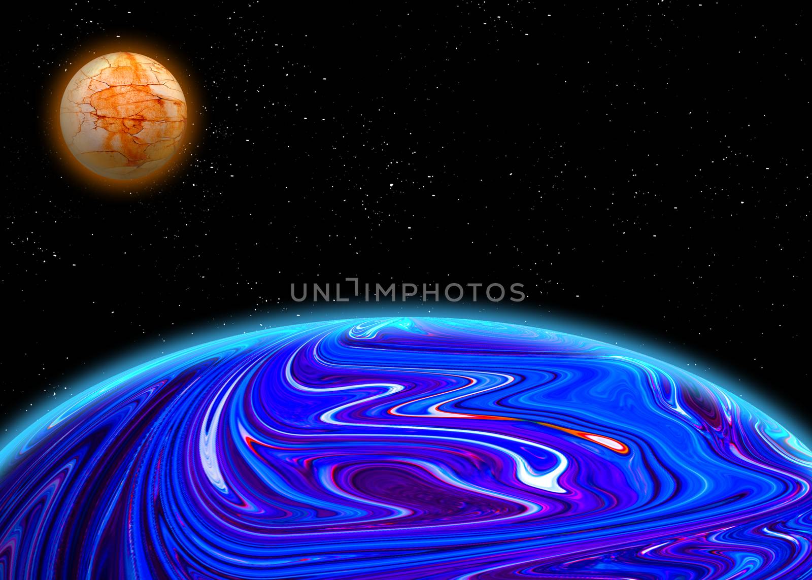 Illustration of a alien planets.
