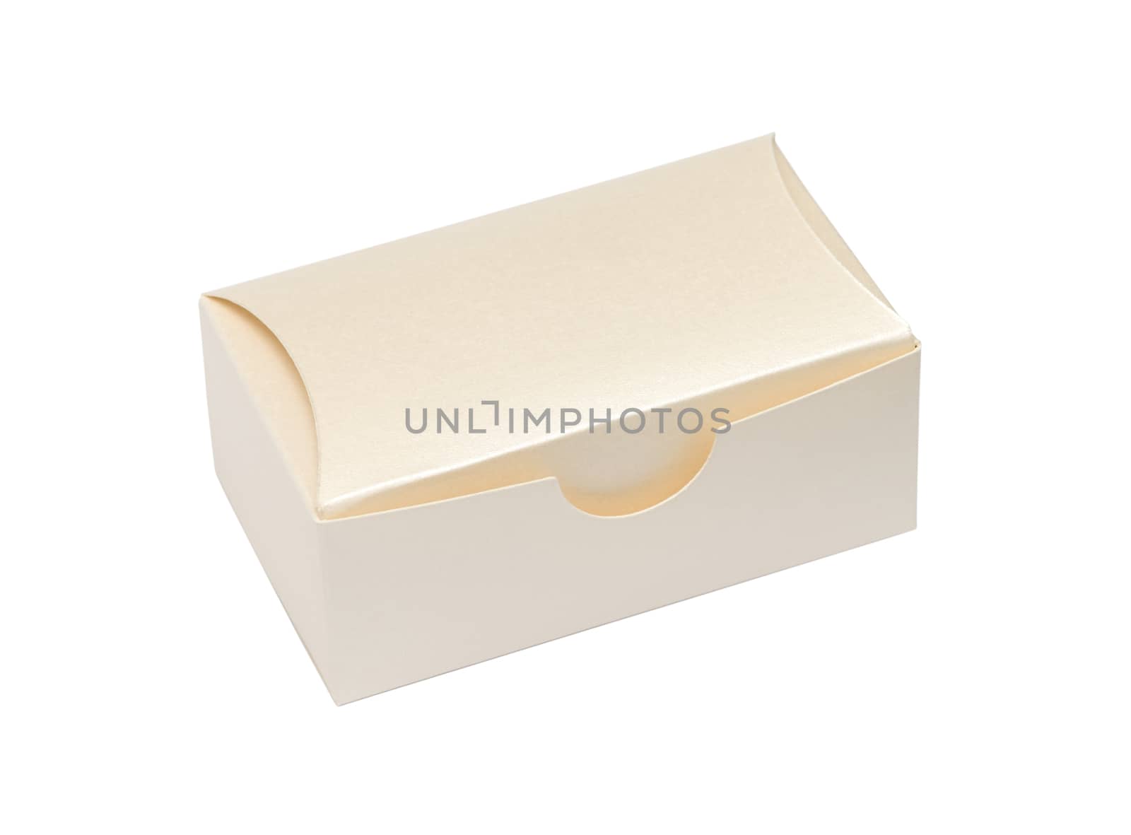 beige cardboard box on a white background