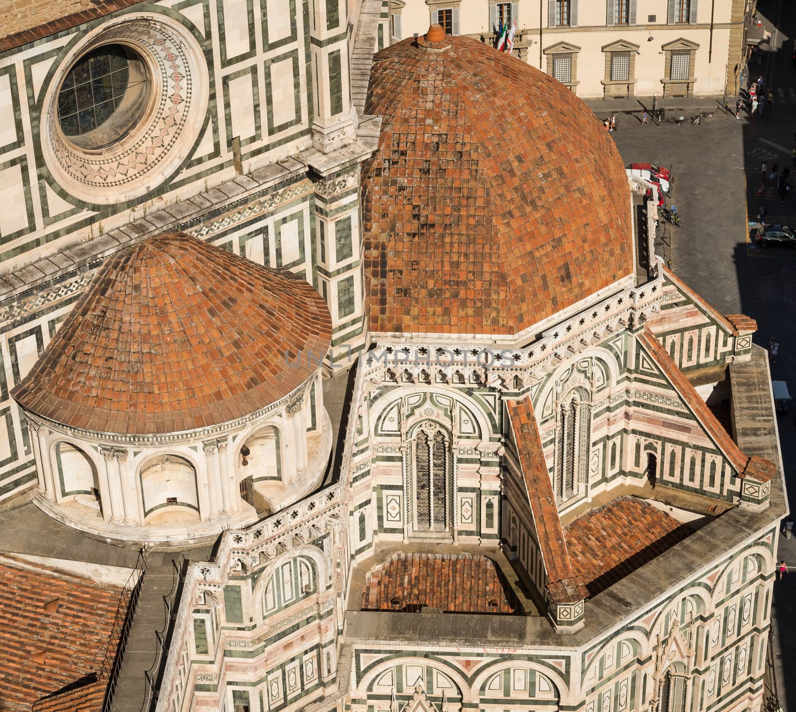 In the picture the cathedral of Santa Maria del Fiore view from the bell tower of Giotto