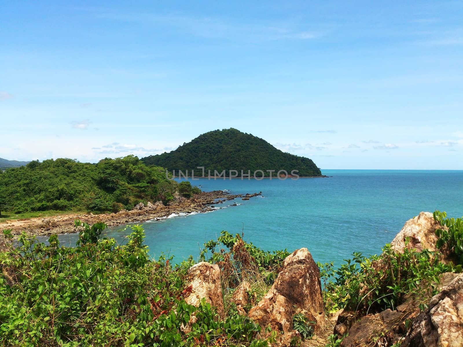 Landscape with sea and sky in tropical sea