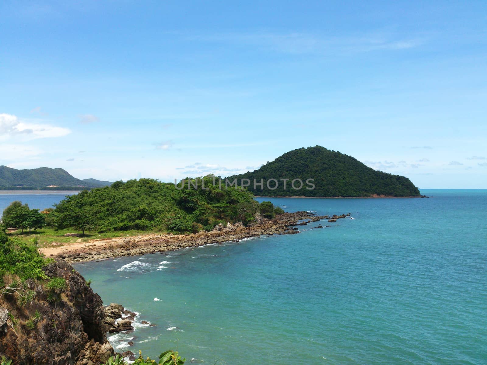 Landscape with sea and sky in tropical sea