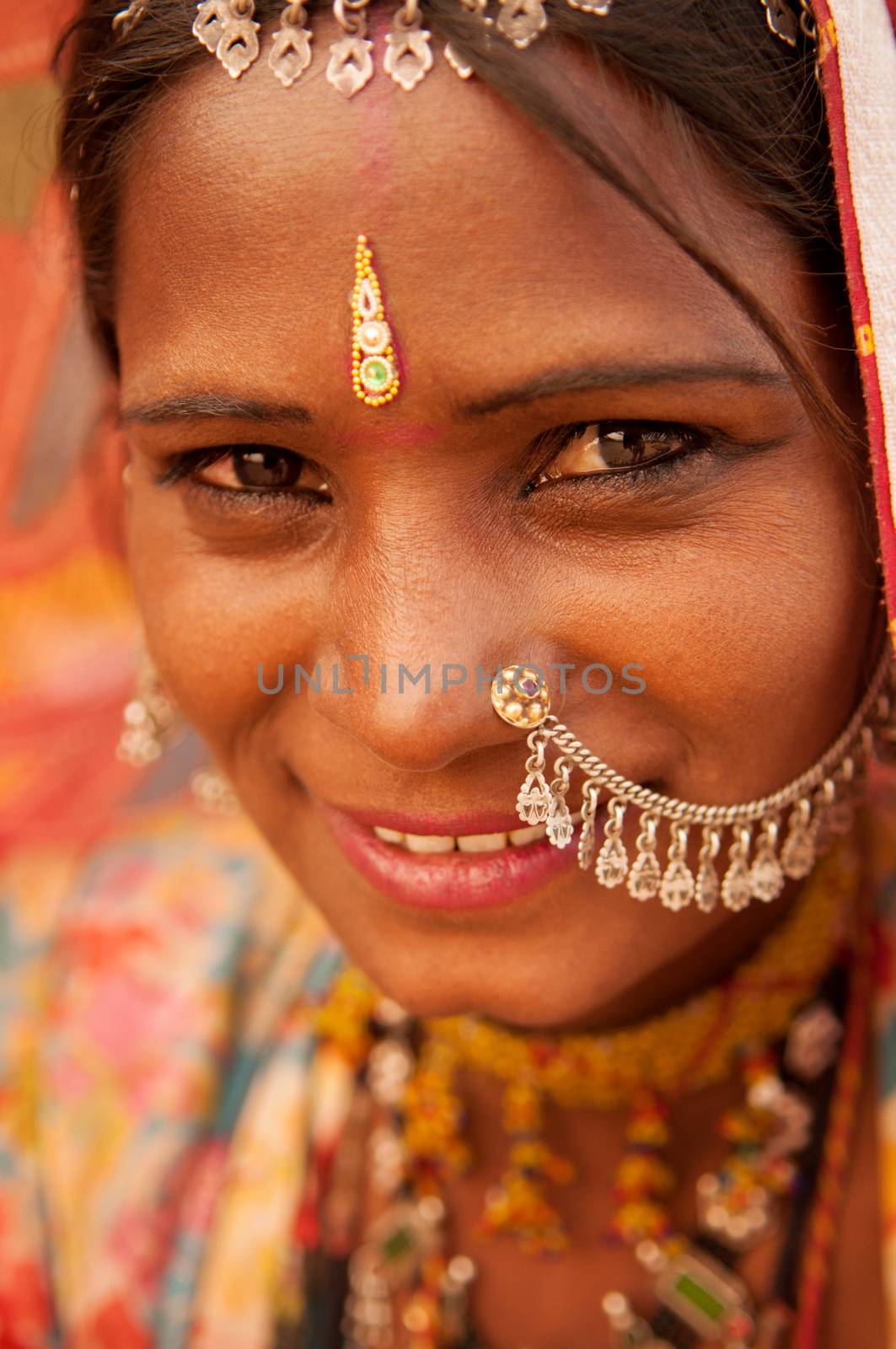 Traditional Indian girl smiling by szefei