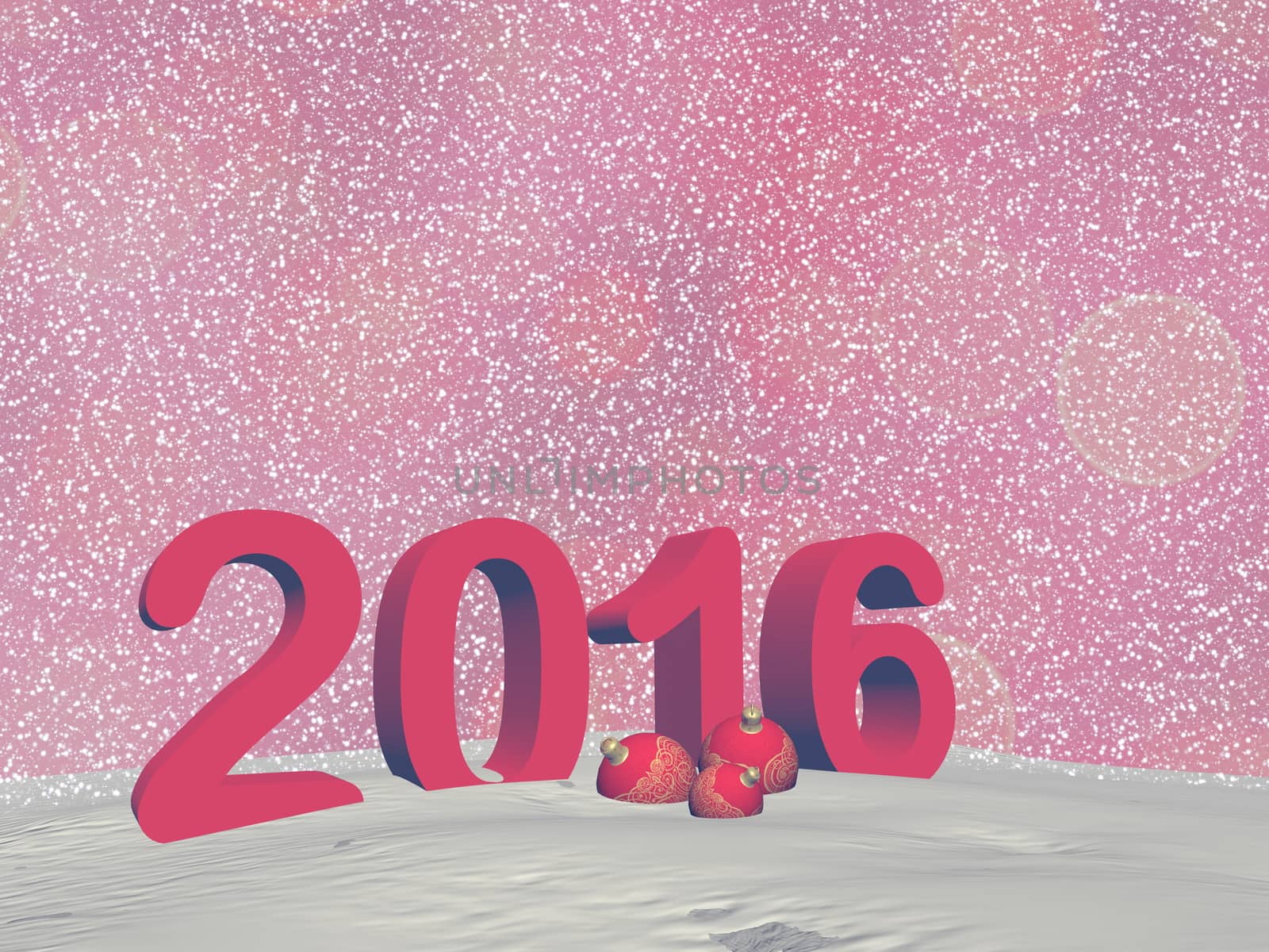 Happy new year 2016 - 3D render by Elenaphotos21