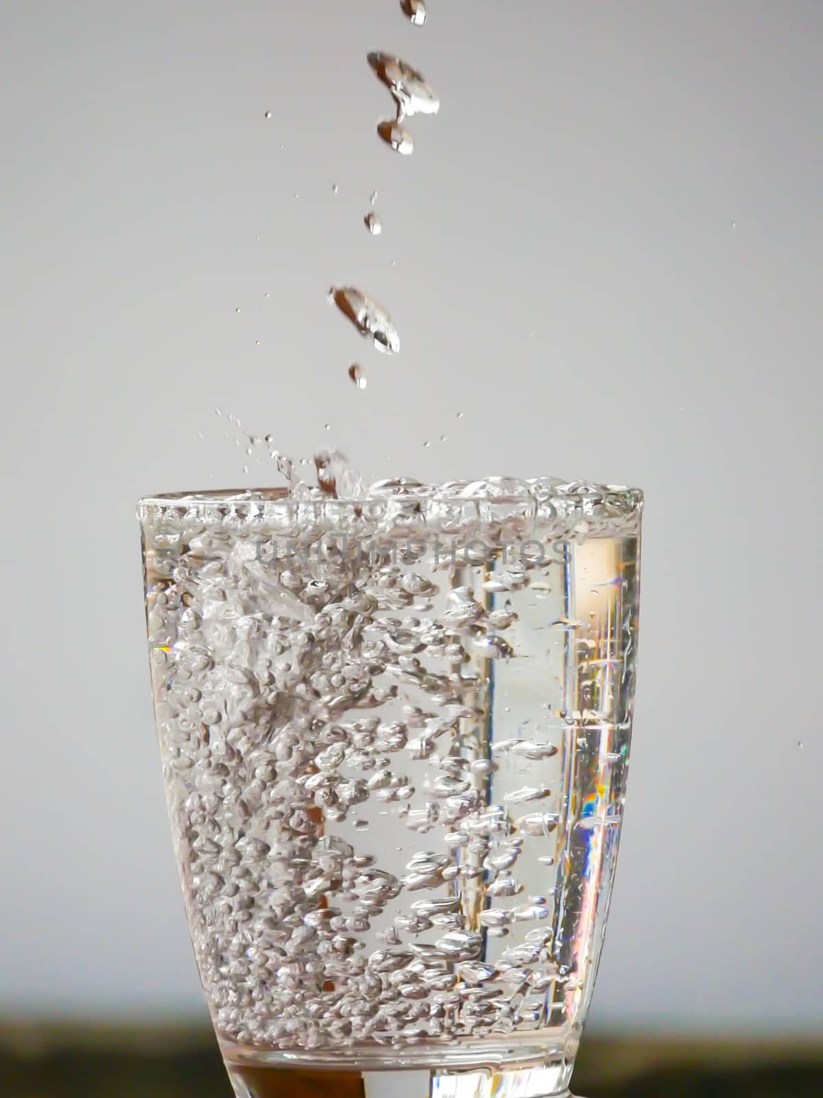 Strawberry Water splash in glass