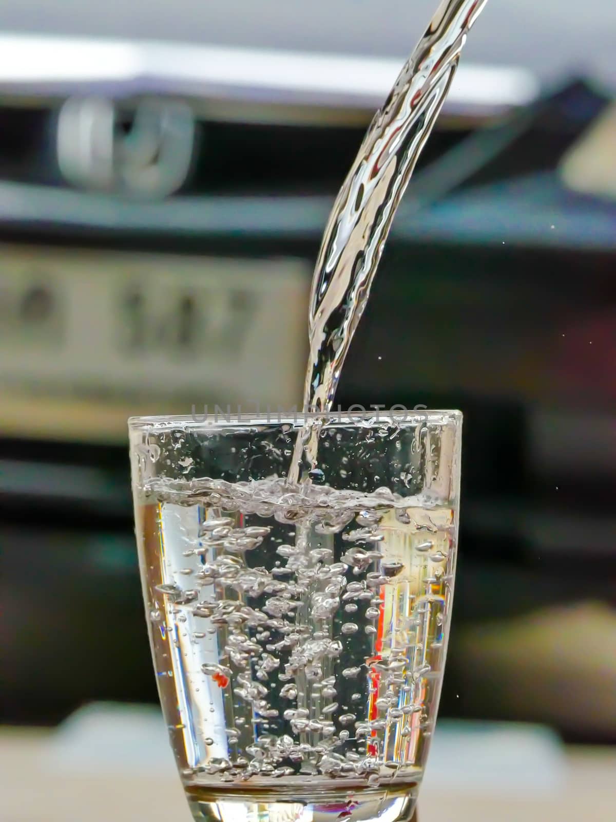 Strawberry Water splash in glass