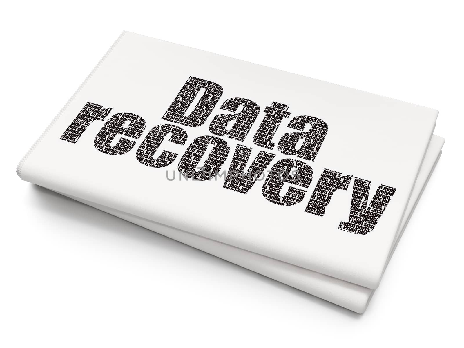 Information concept: Data Recovery on Blank Newspaper background by maxkabakov