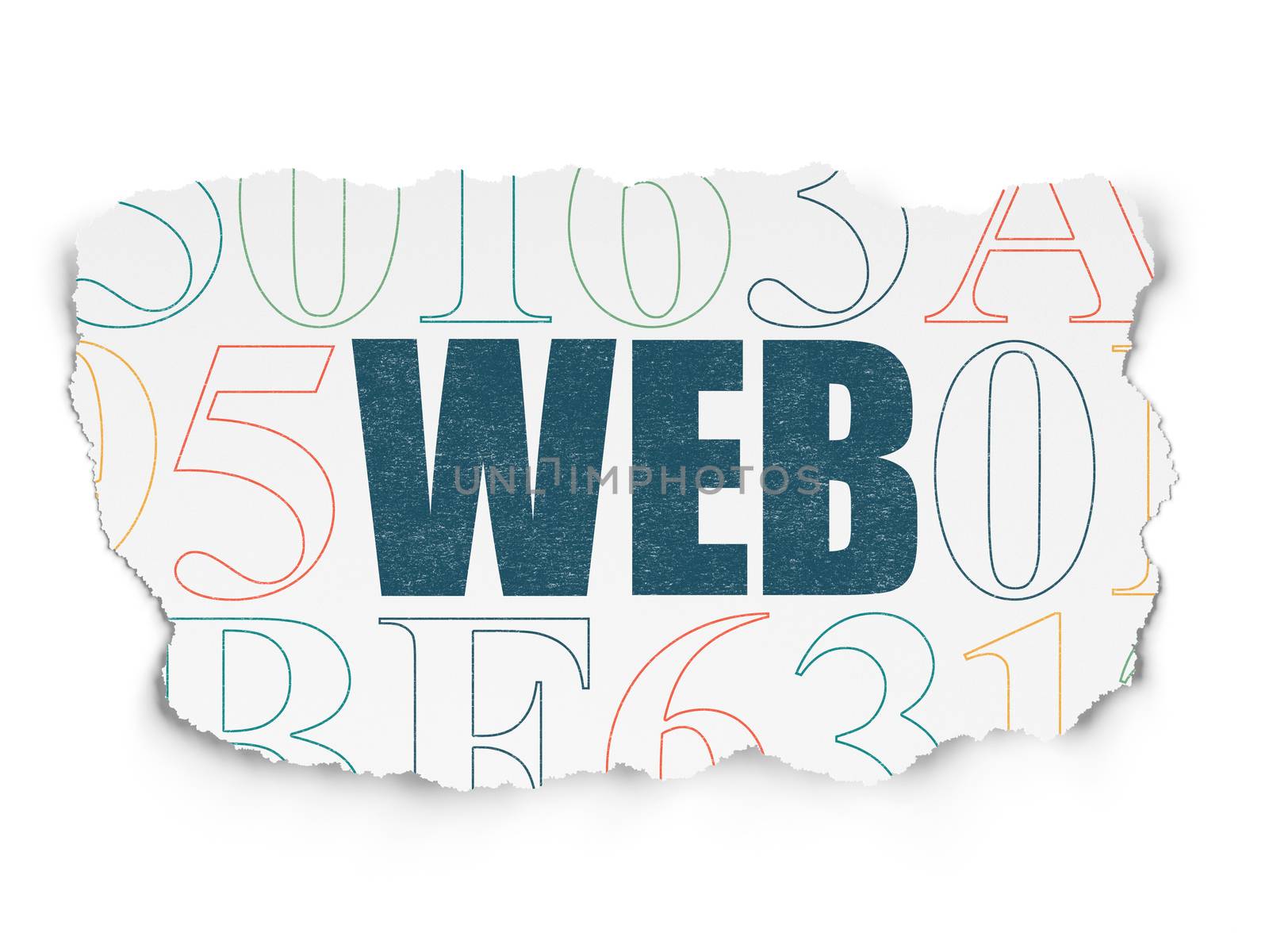 Web design concept: Web on Torn Paper background by maxkabakov