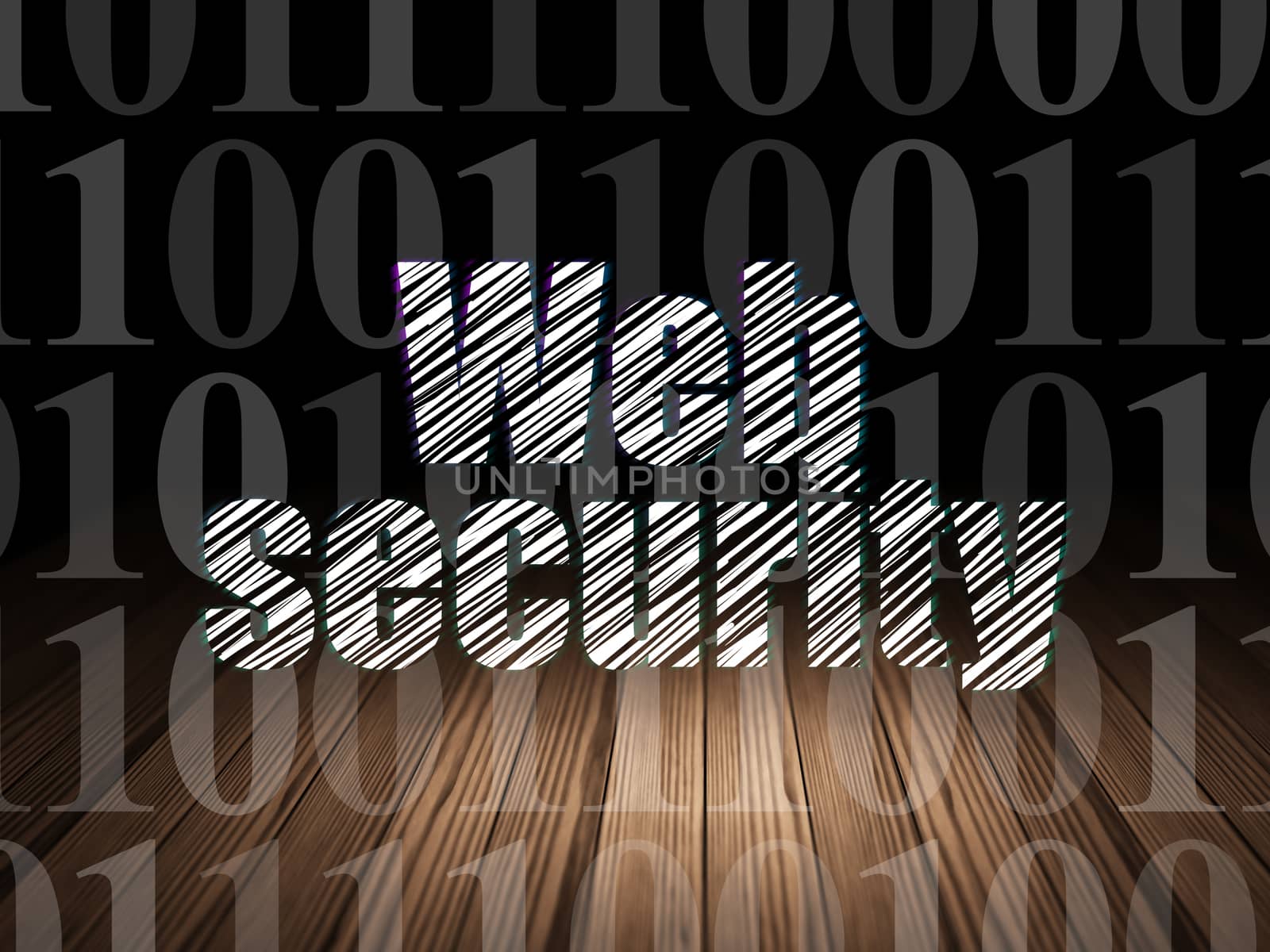 Web development concept: Web Security in grunge dark room by maxkabakov