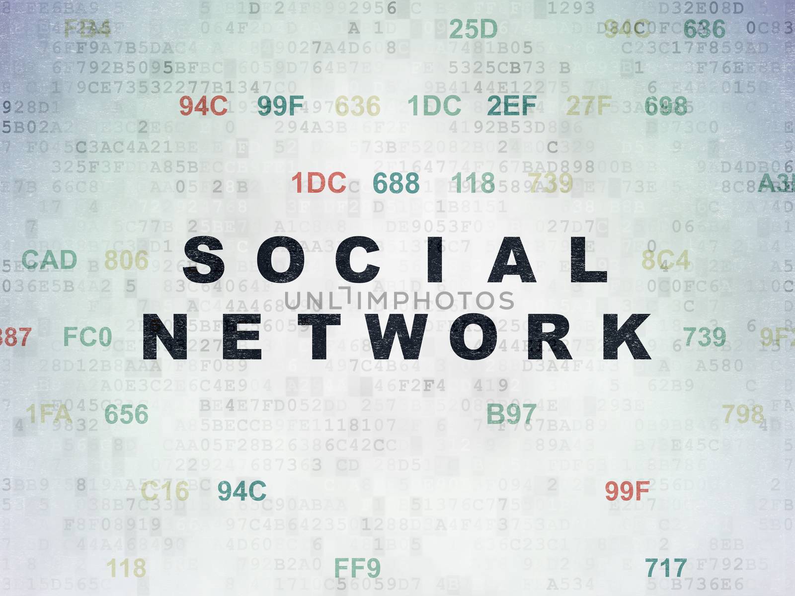Social media concept: Social Network on Digital Paper background by maxkabakov