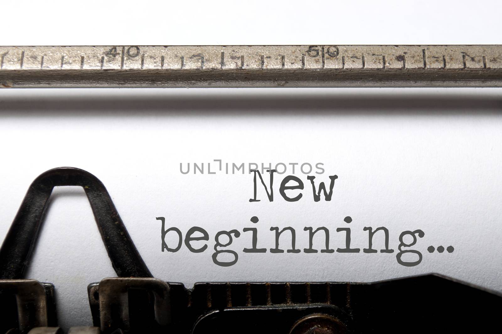 New beginning printed on an old typewriter 