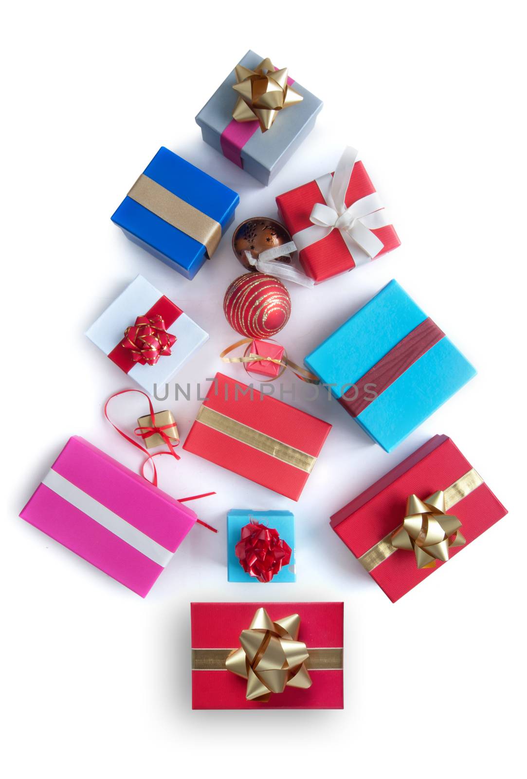 Gifts in the shape of a christmas tree by unikpix