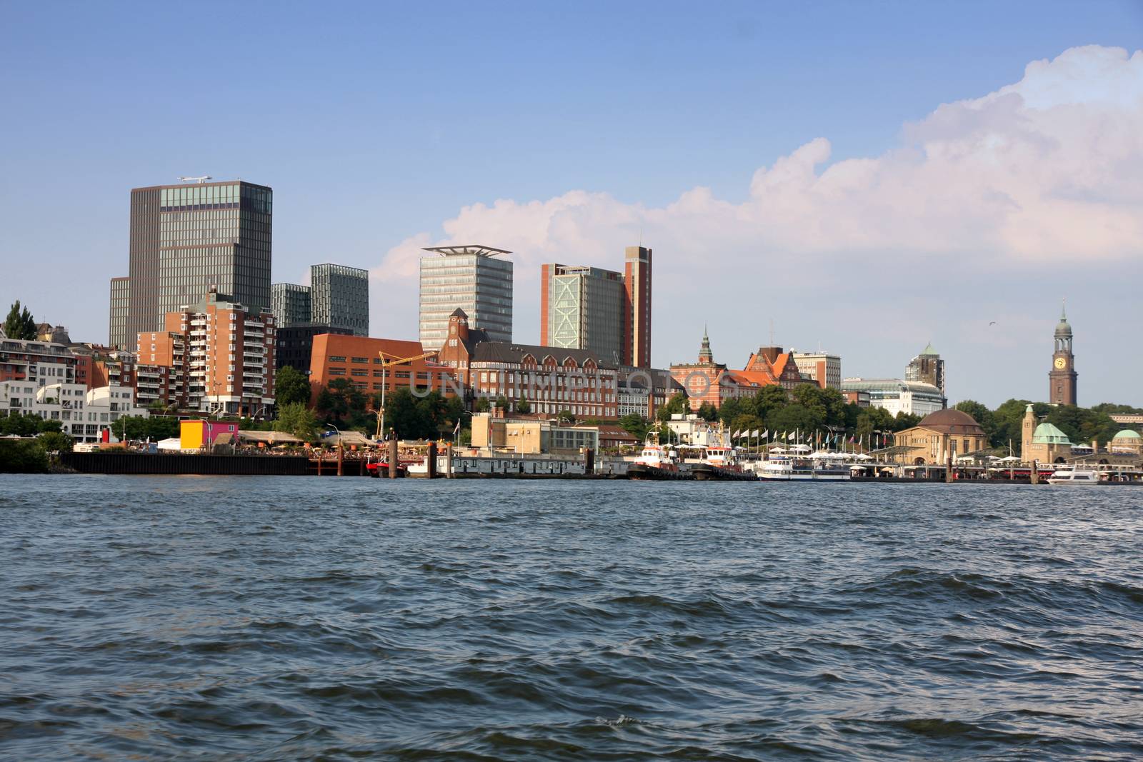 Port of Hamburger with harbor, Hamburg, Germany
