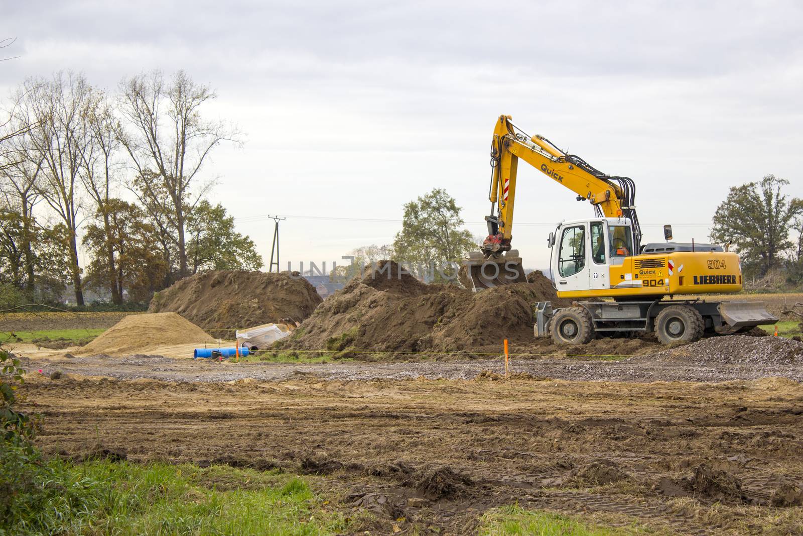 excavator in action